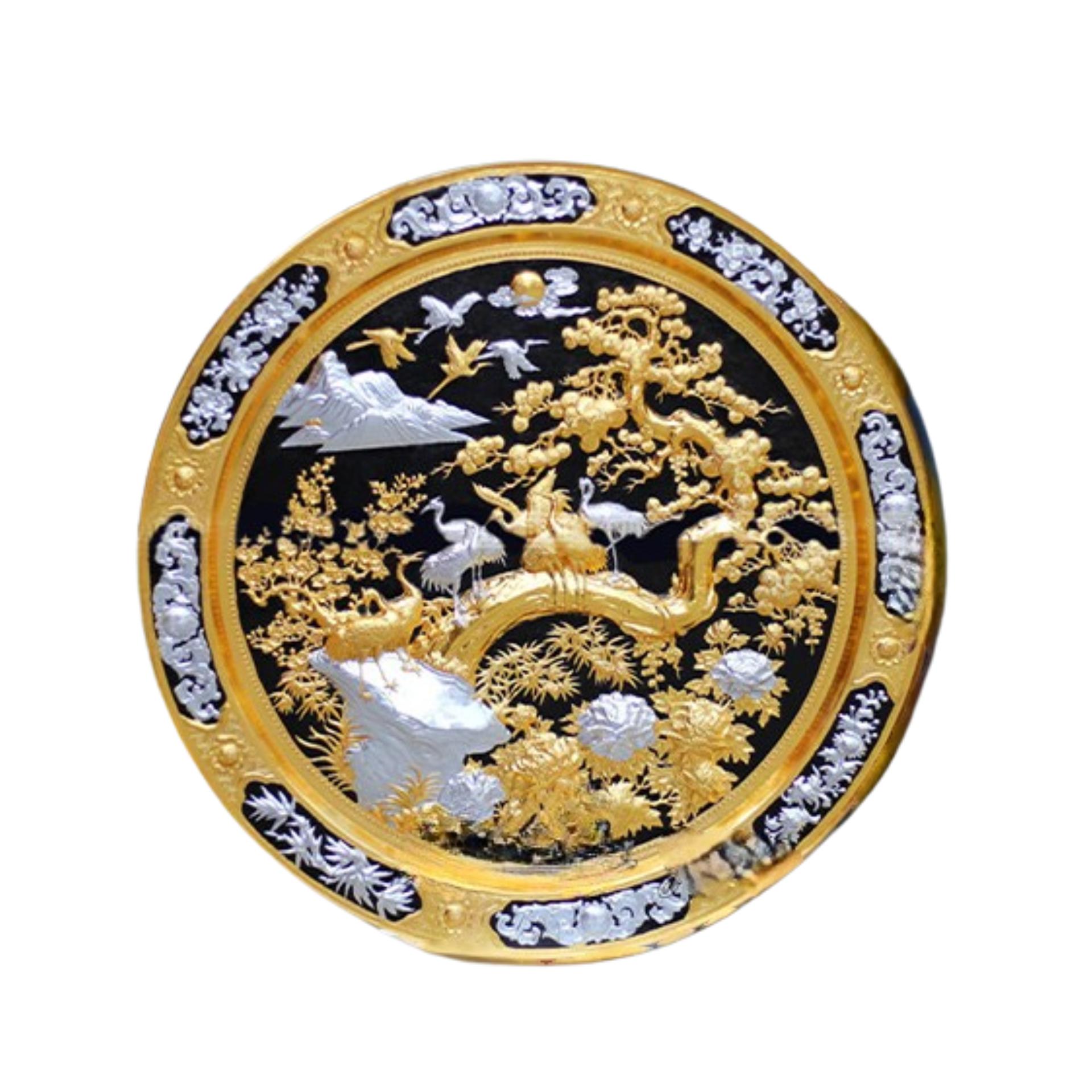 Tranh Tùng Hạc - Đồ Đồng Cao Cấp - Cửu Diệu Thiên - THN037