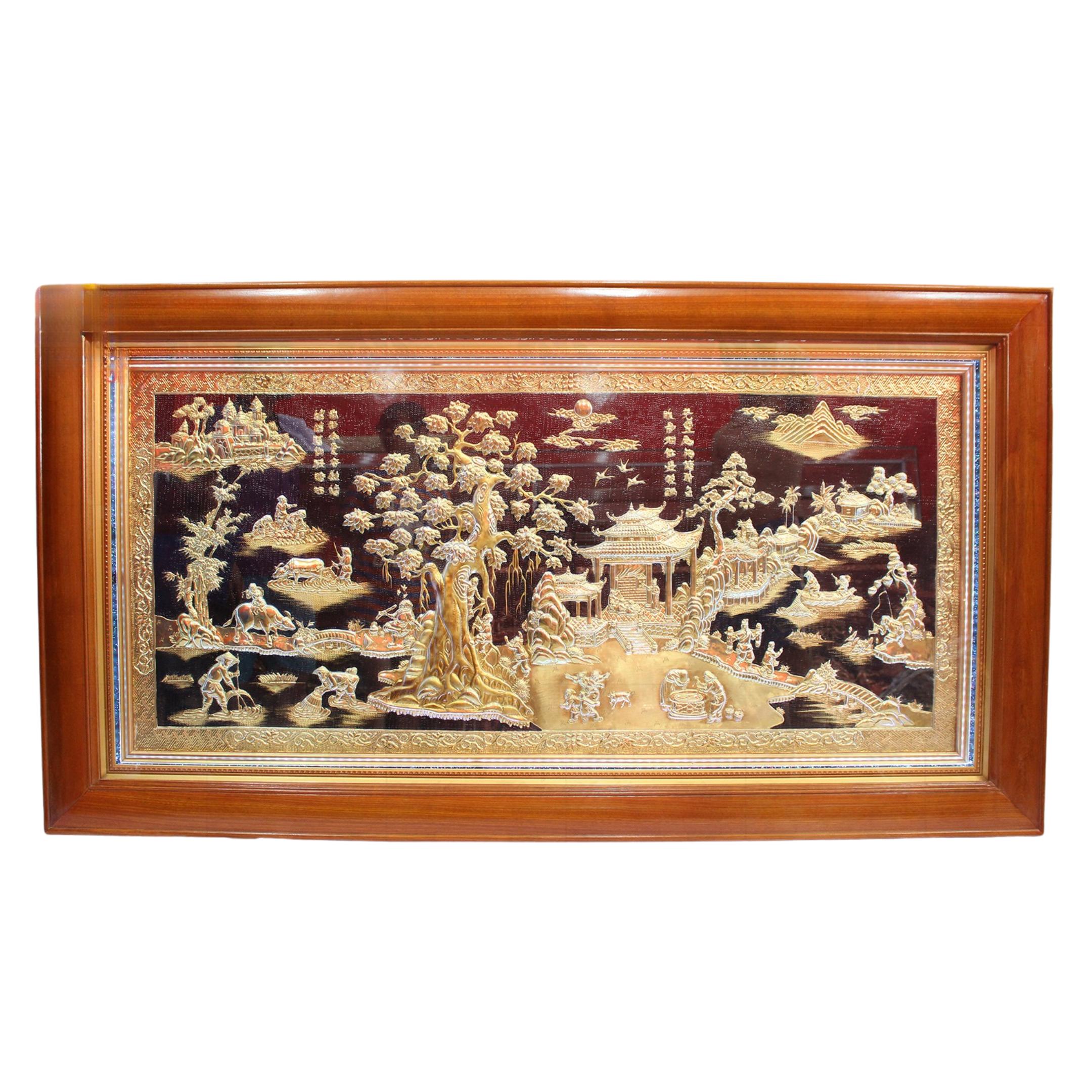 Tranh Đồng Quê - Đồ Đồng Cao Cấp - Cửu Diệu Thiên - THN403