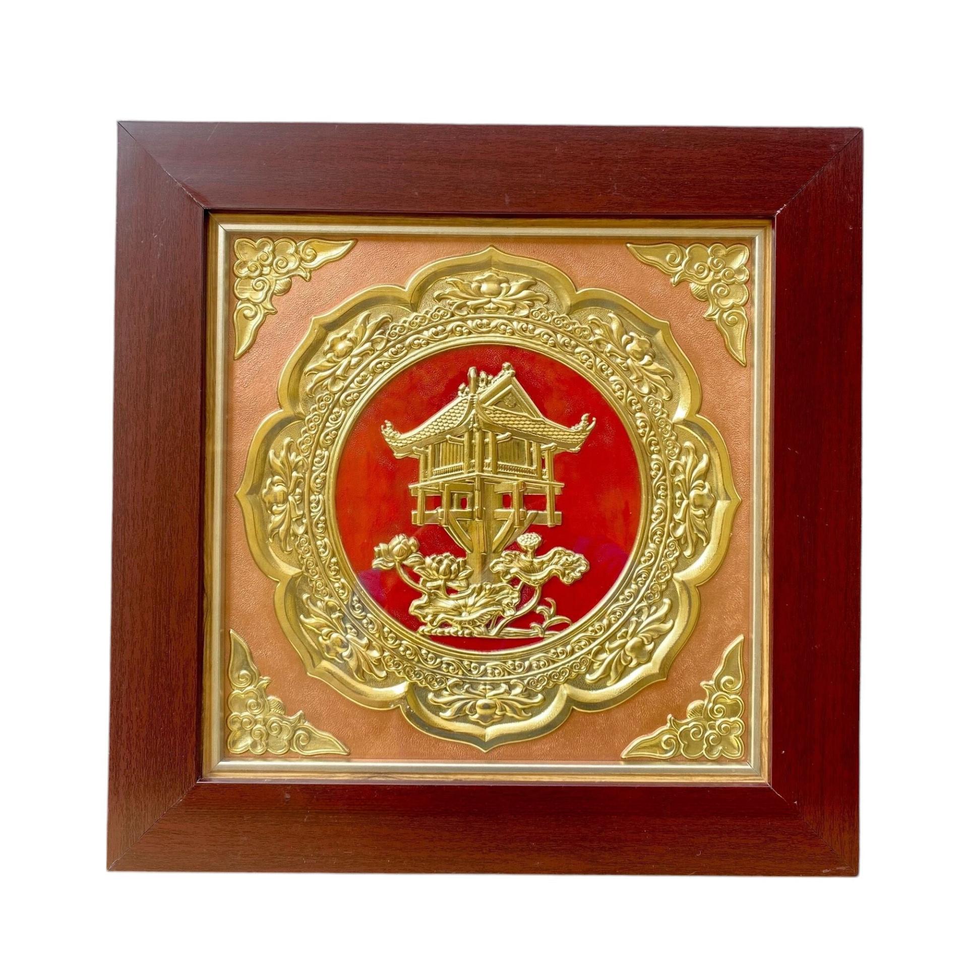 Tranh Đồng Chùa Một Cột ( 42x42cm ) - Cửu Diệu Thiên - MC011