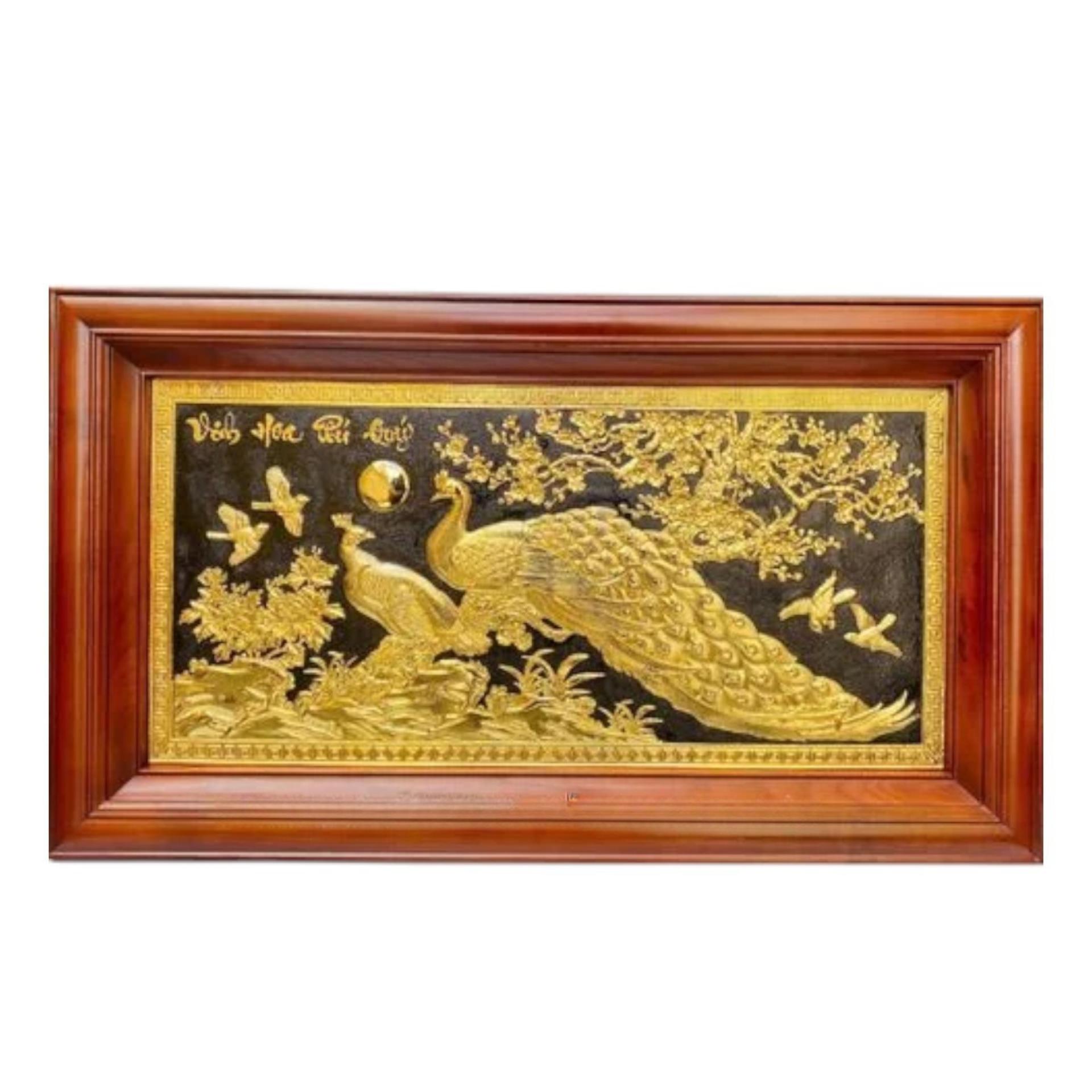 Tranh Đồng Phu Thê Viên Mãn , Mạ Vàng 24K - Cửu Diệu Thiên - THN331
