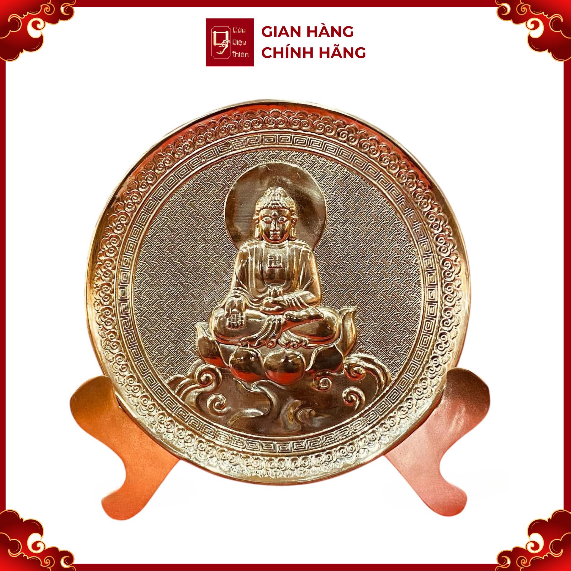 Tranh Đĩa Đồng Tượng Quan Âm ( Đường Kính 21cm ) - Cửu Diệu Thiên - TQ006