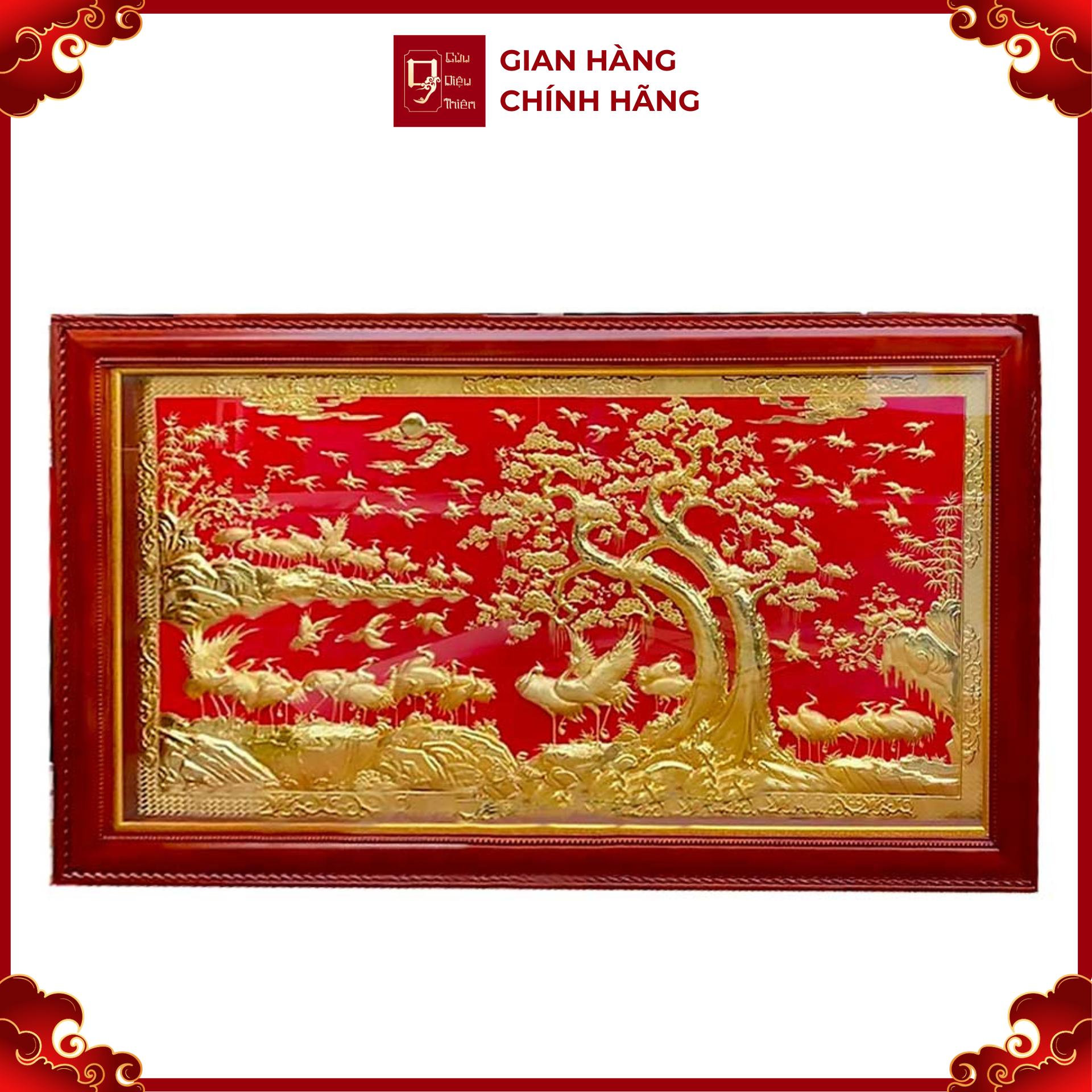 Tranh Tùng Hạc - Đồ Đồng Cao Cấp - Cửu Diệu Thiên - THN036
