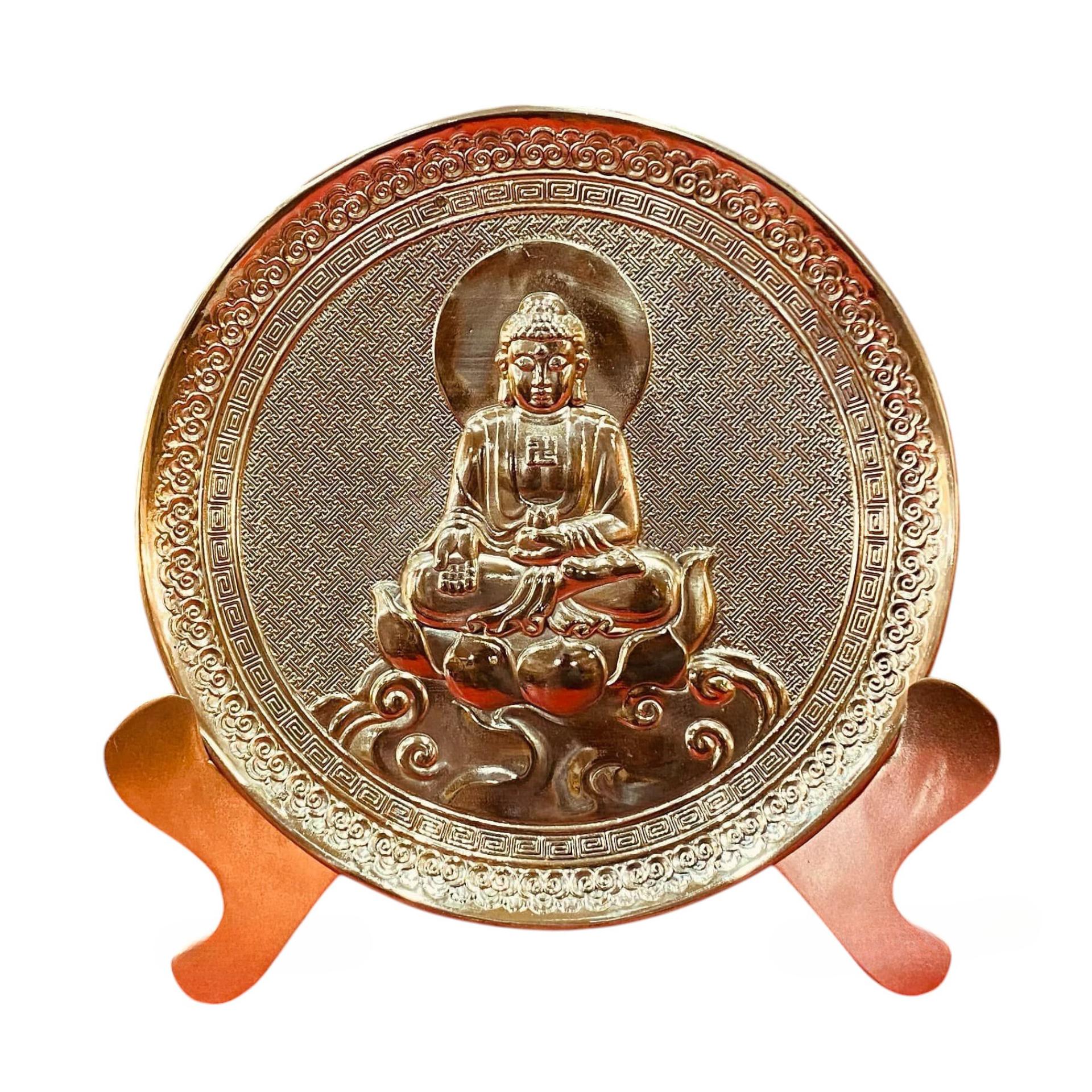 Tranh Đĩa Đồng Tượng Quan Âm ( Đường Kính 21cm ) - Cửu Diệu Thiên - TQ006