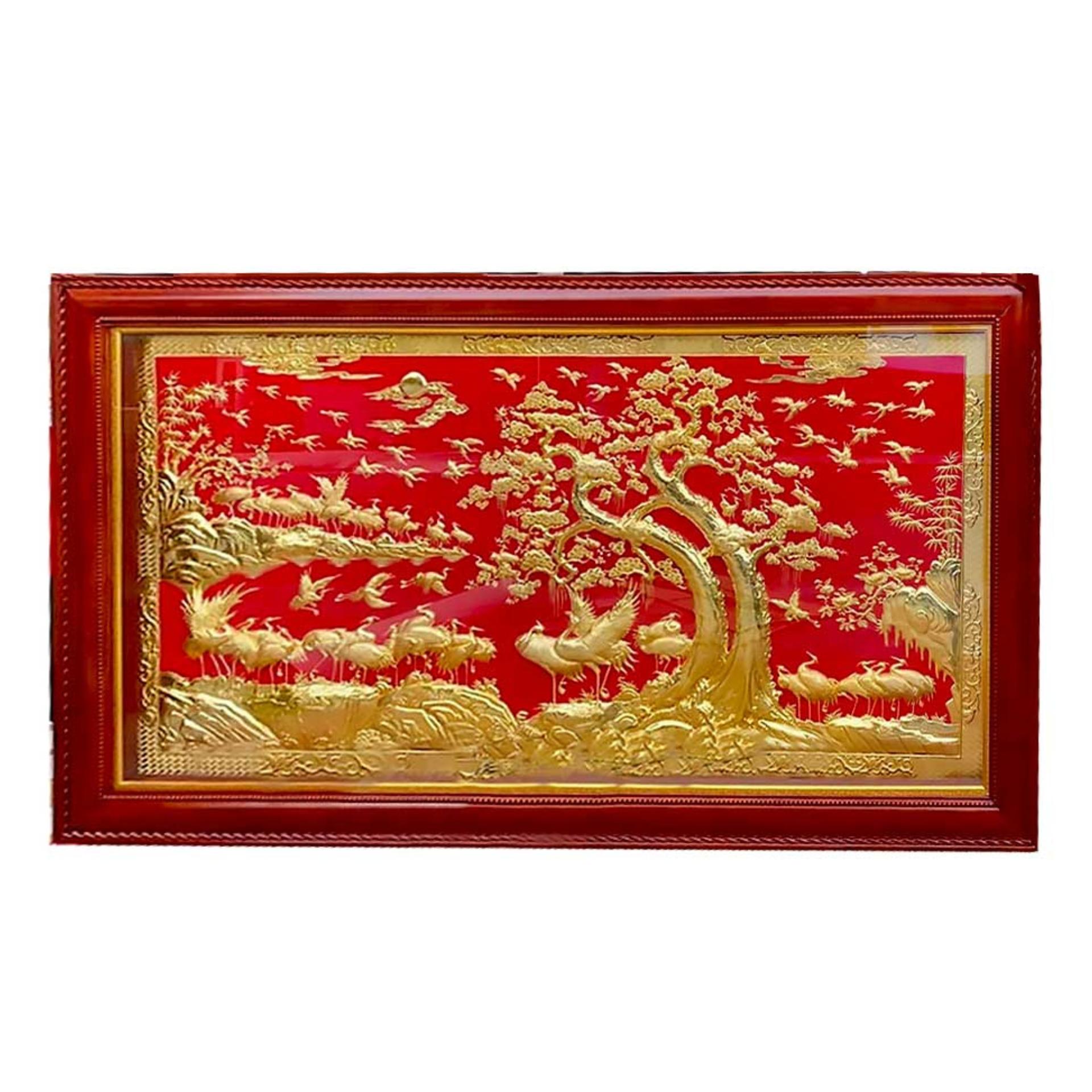 Tranh Tùng Hạc - Đồ Đồng Cao Cấp - Cửu Diệu Thiên - THN036