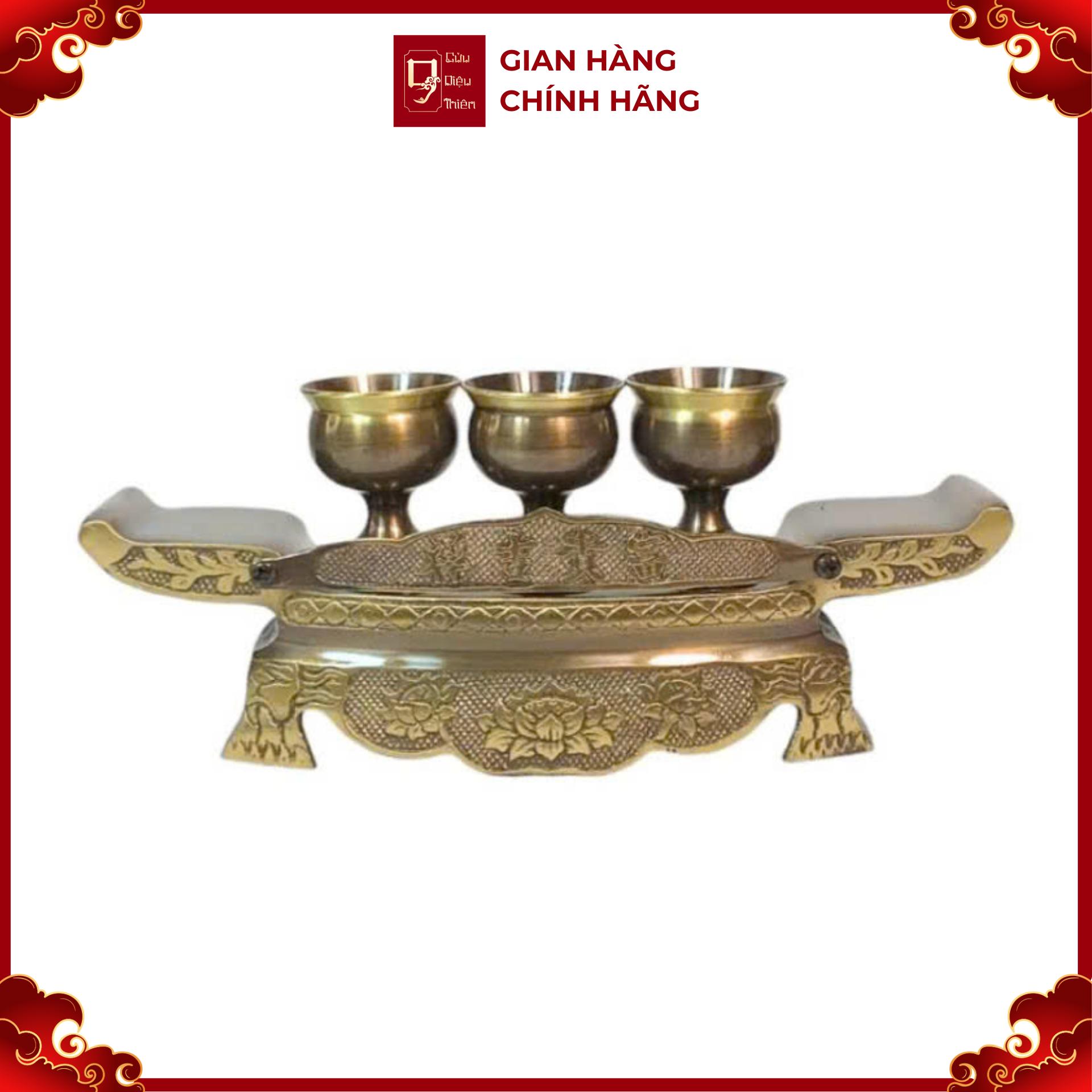 Bộ Kỷ Ngai 3 Chén - Đồng Hun Giả Cổ - Cửu Diệu Thiên - KN001