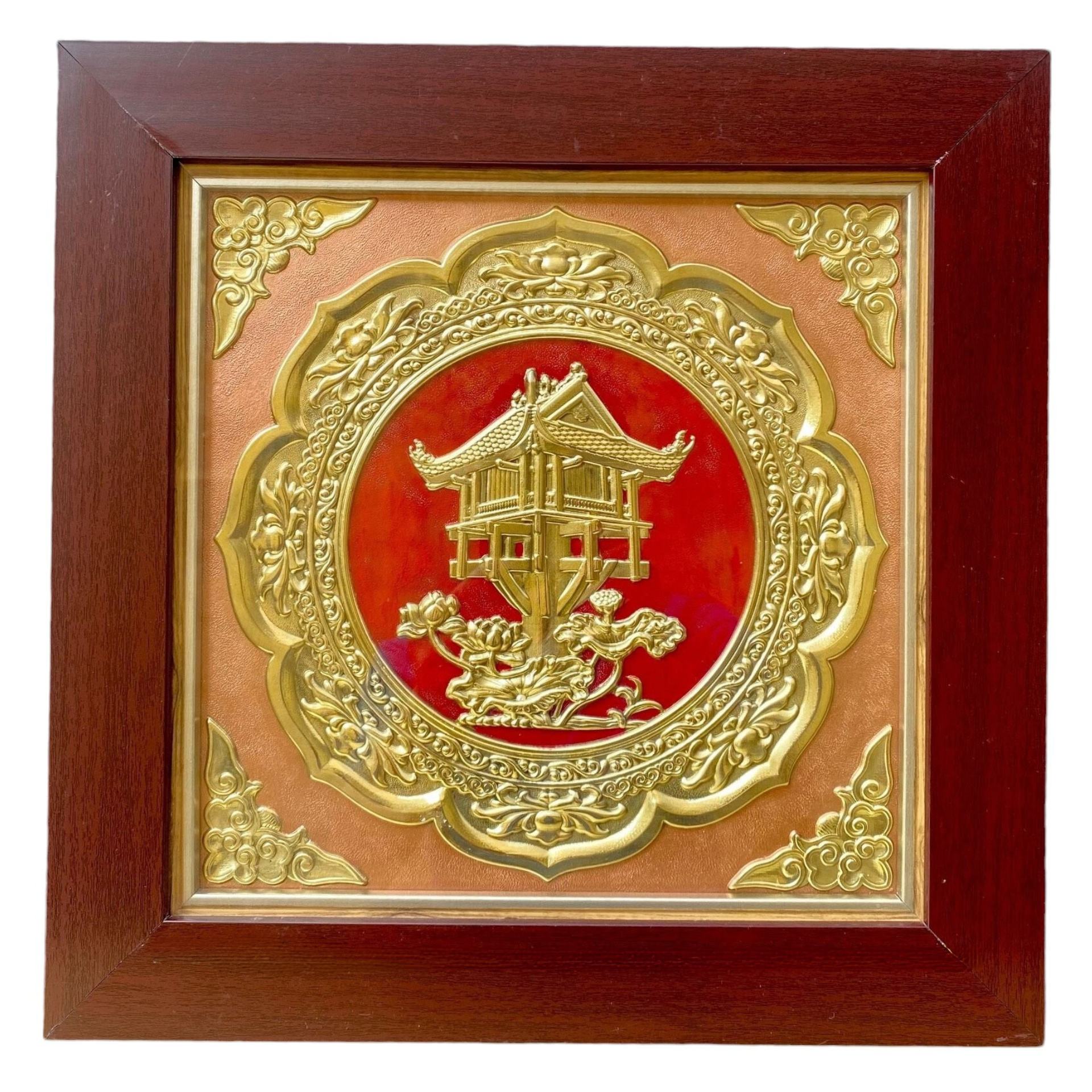 Tranh Đồng Chùa Một Cột ( 42x42cm ) - Cửu Diệu Thiên - MC004