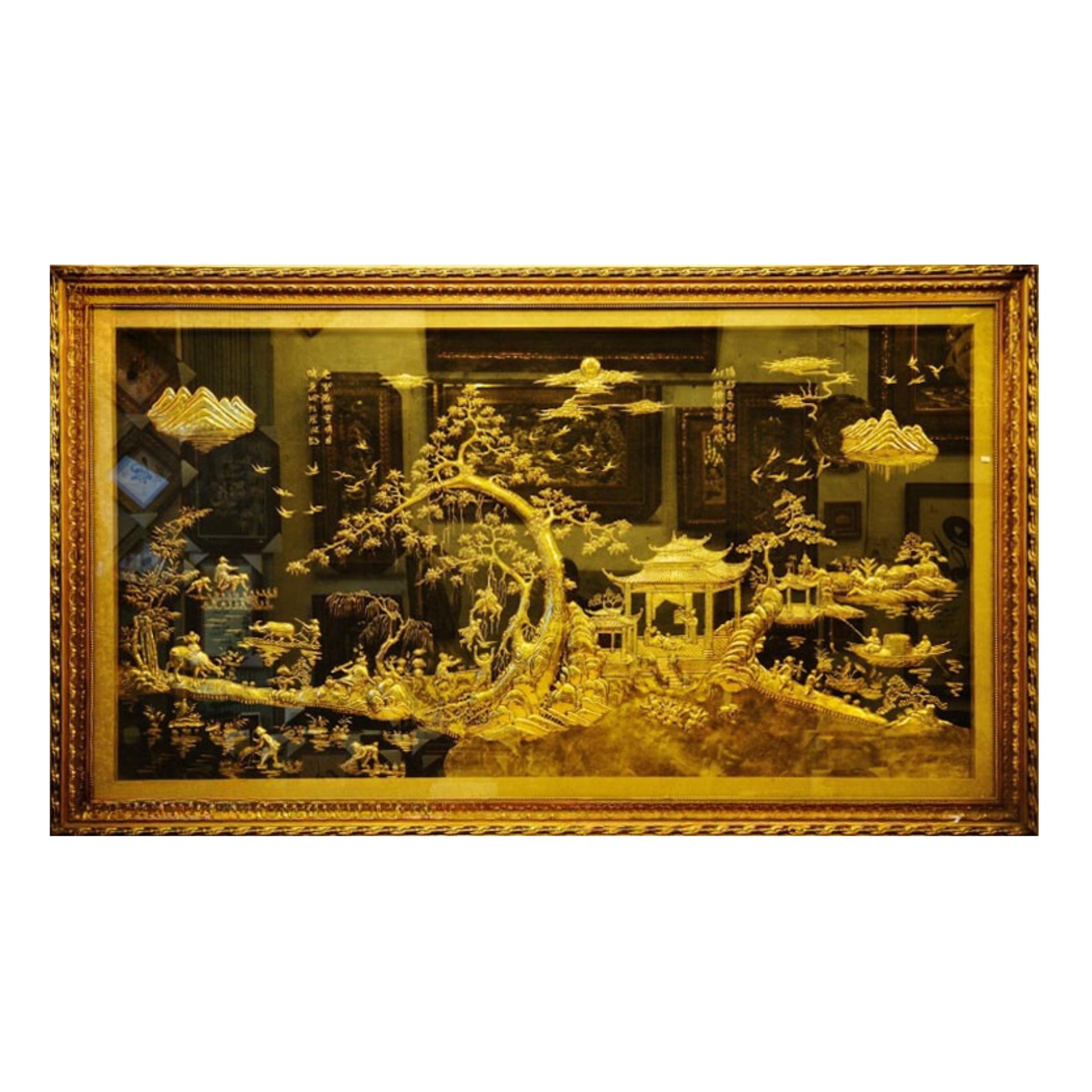 Tranh Đồng Quê - Đồ Đồng Cao Cấp - Cửu Diệu Thiên - THN396