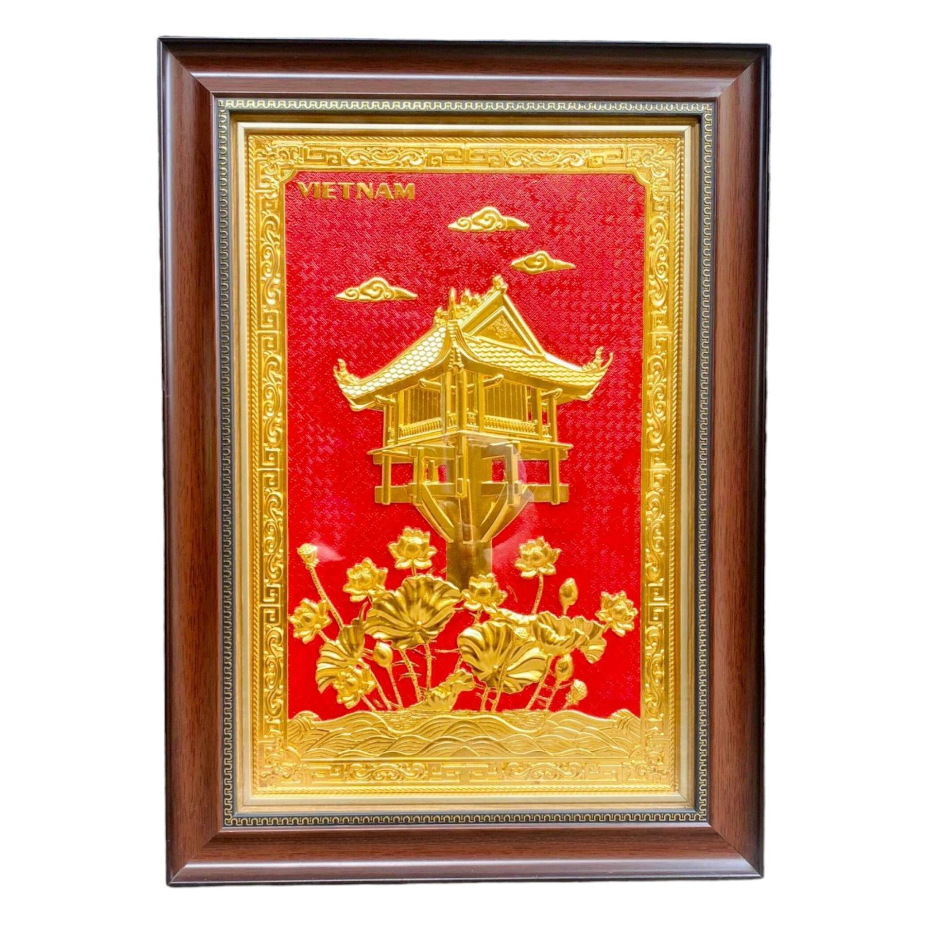 Tranh Đồng Chùa Một Cột Dát Vàng ( 40x55cm ) - Cửu Diệu Thiên - MC0015