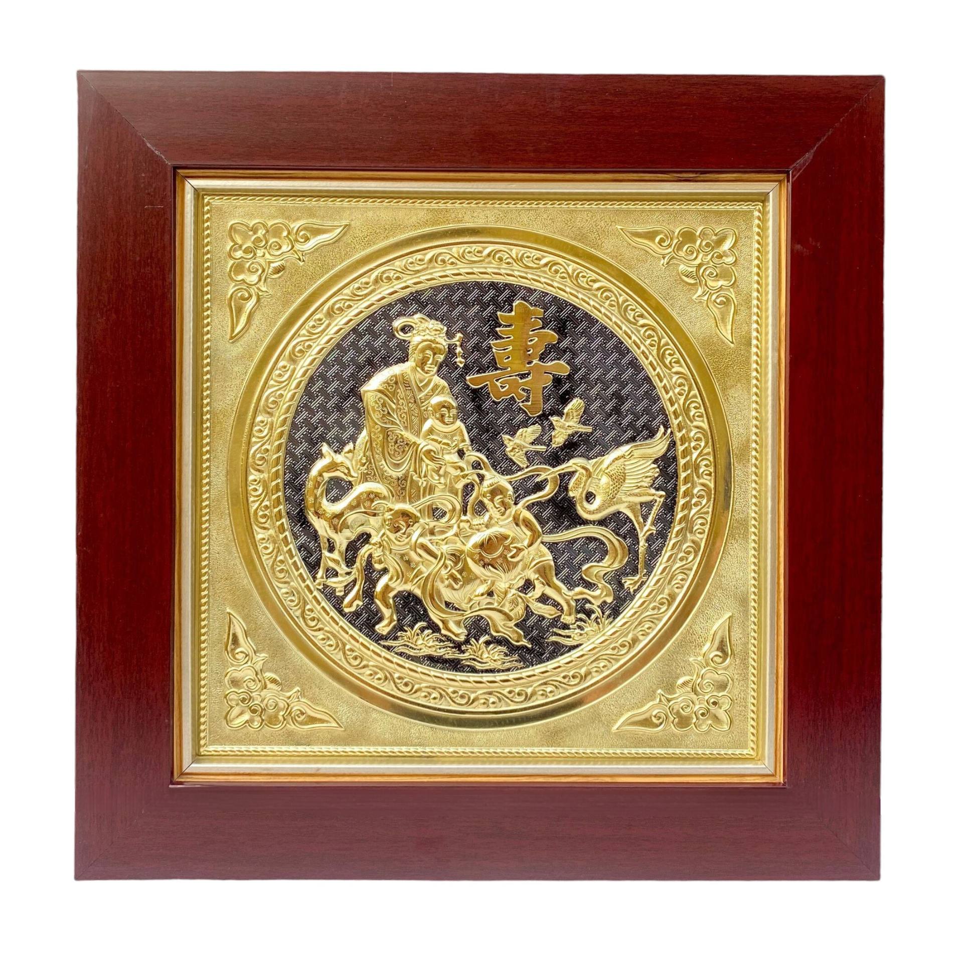 Tranh Đồng Mừng Thọ Cụ Bà ( 42x42cm ) - Cửu Diệu Thiên - TC001
