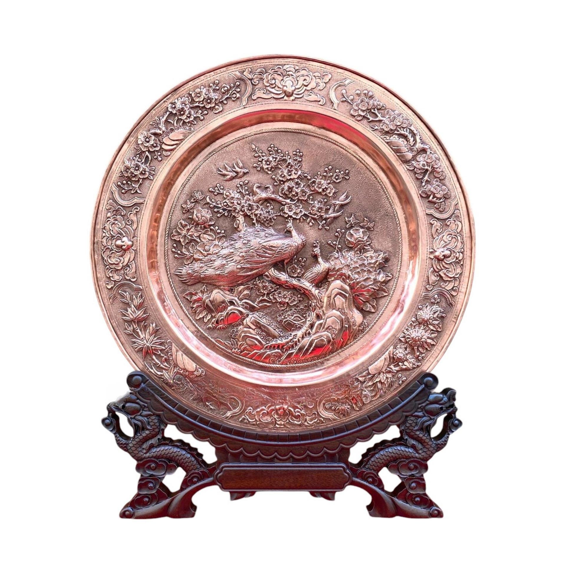 Tranh đĩa đồng Phú Quý Mãn Đường ( 35x41cm ) - Cửu Diệu Thiên - TĐ001