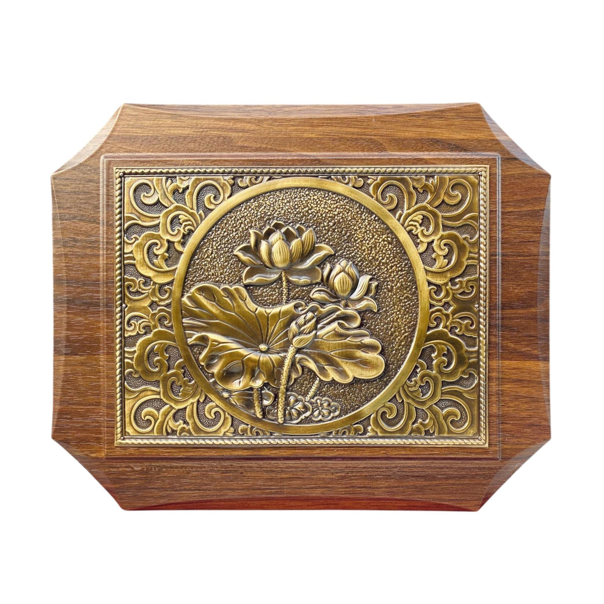 Tranh Đồng Hoa Sen ( 20x25cm ) - Cửu Diệu Thiên - SH028