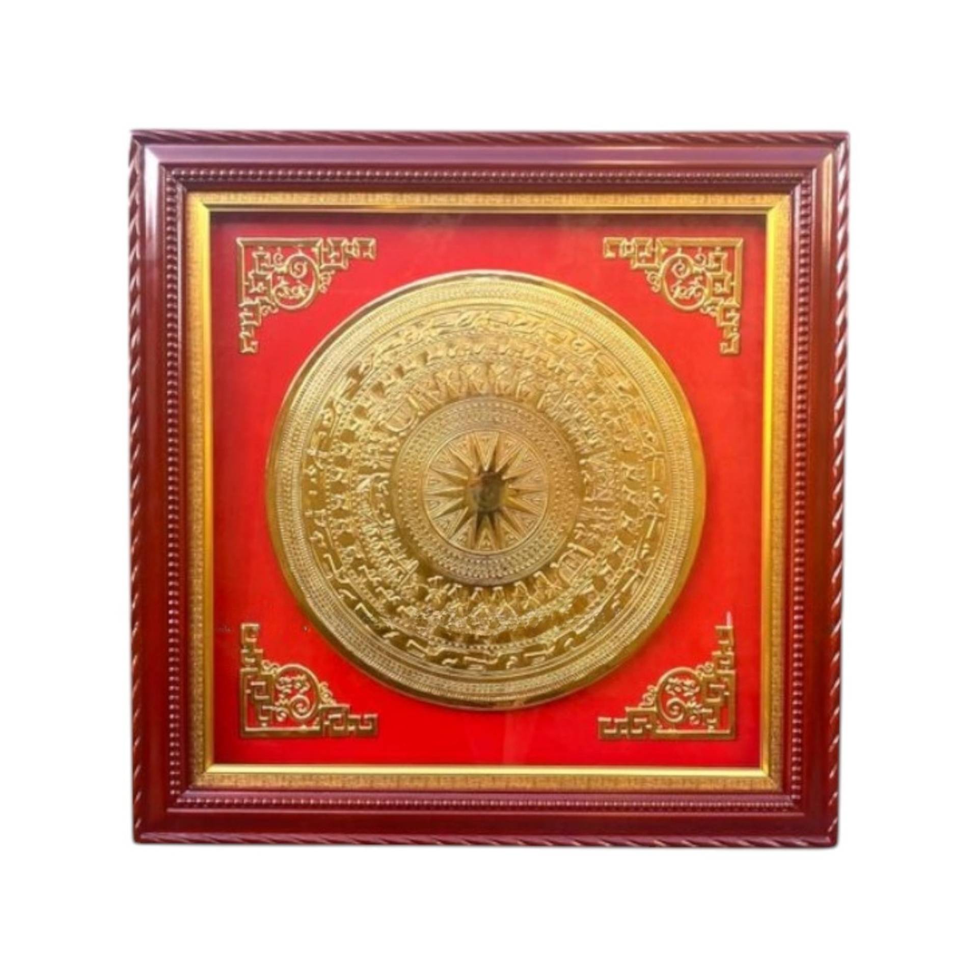 Tranh Đồng Mặt Trống Đồng , Mạ Vàng 24K ( 88x88cm ) - Cửu Diệu Thiên - ĐT018