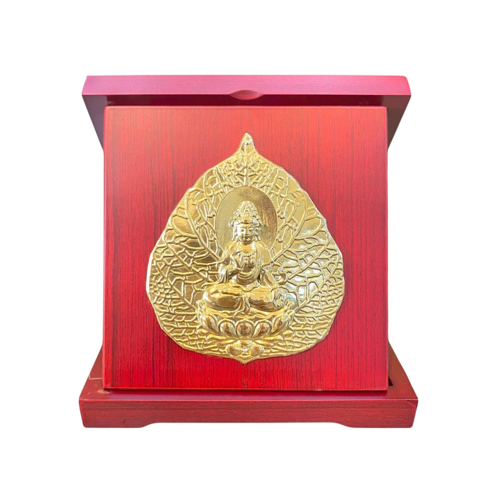 Tranh Đồng Lá Bồ Đề  ( 16x16cm ) - Cửu Diệu Thiên - BĐ0015