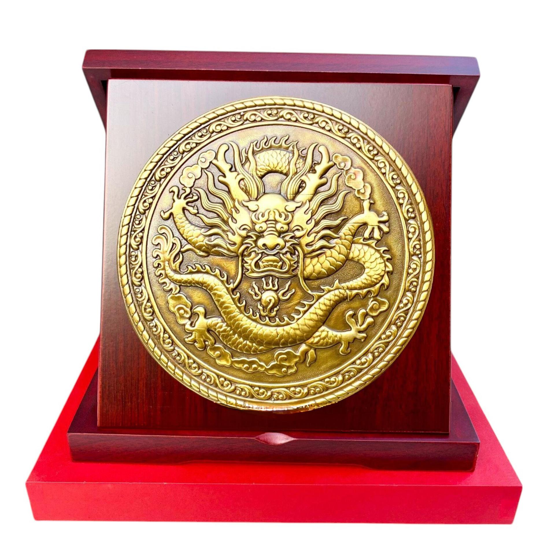 Tranh Đồng Vàng Rồng Phú Quý ( Đường Kính 23cm ) - Cửu Diệu Thiên - RV001