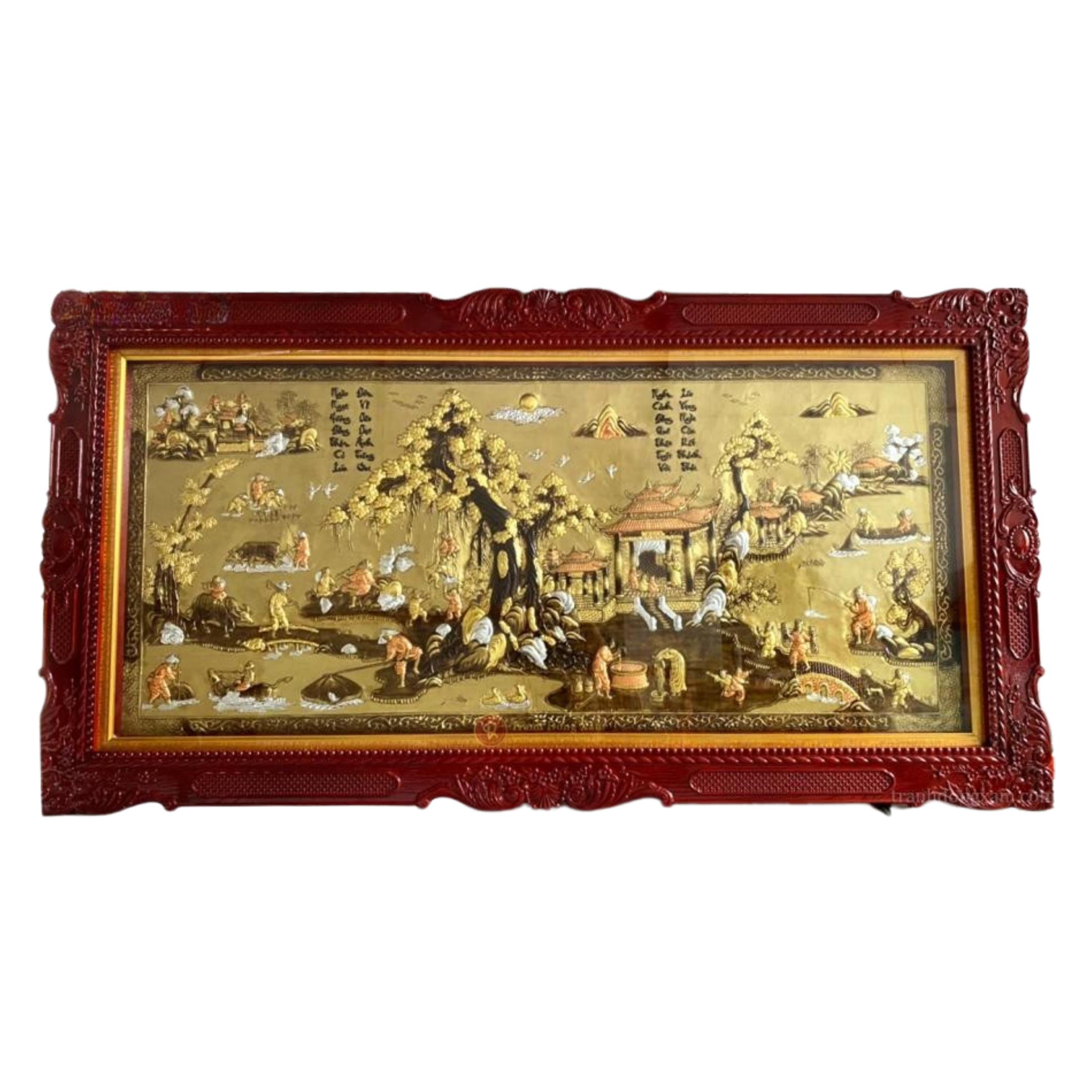 Tranh Đồng Quê - Đồ Đồng Cao Cấp - Cửu Diệu Thiên - THN405