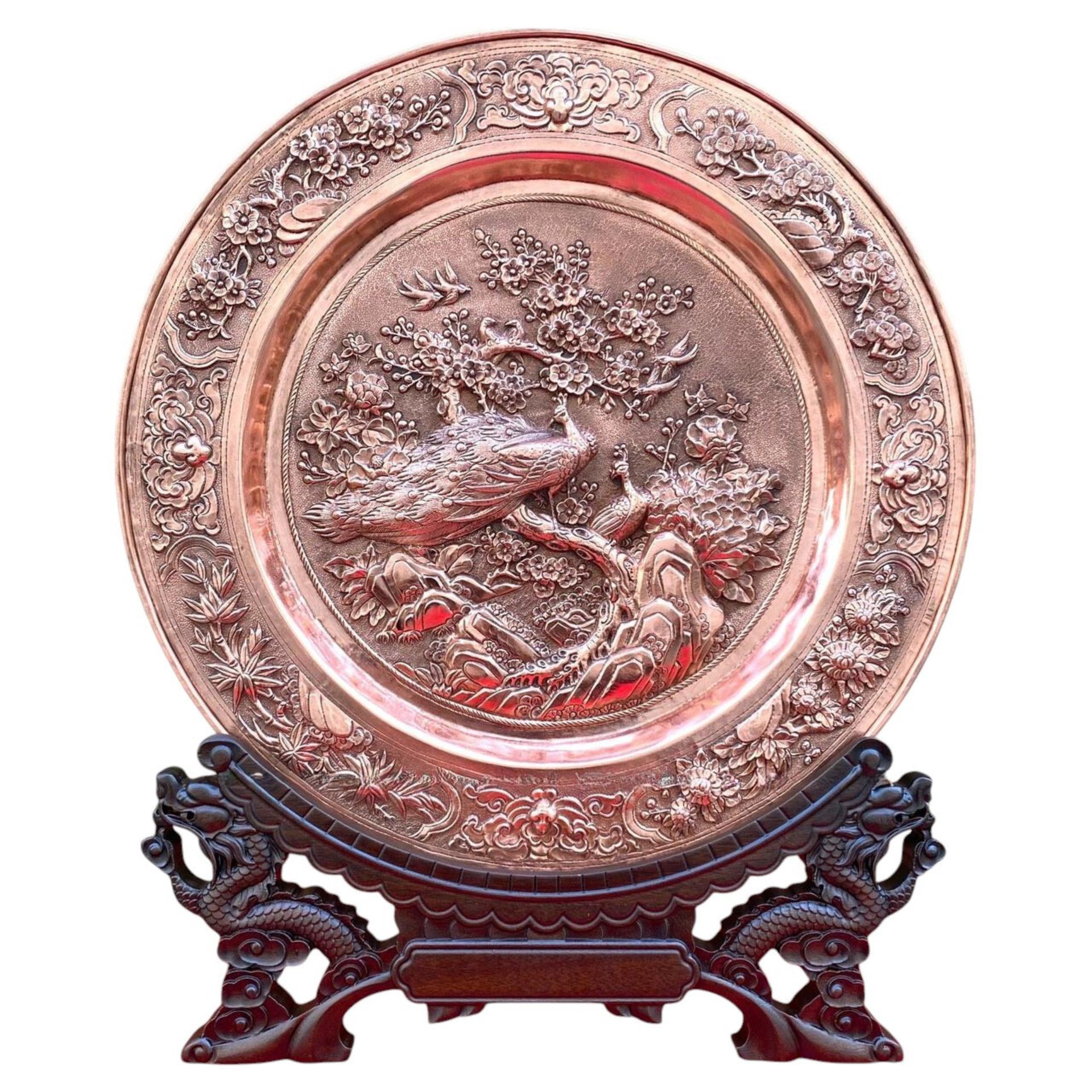 Tranh Đĩa Đồng Phu Quý Mãn Đường ( 35x41cm ) - Cửu Diệu Thiên - TD008