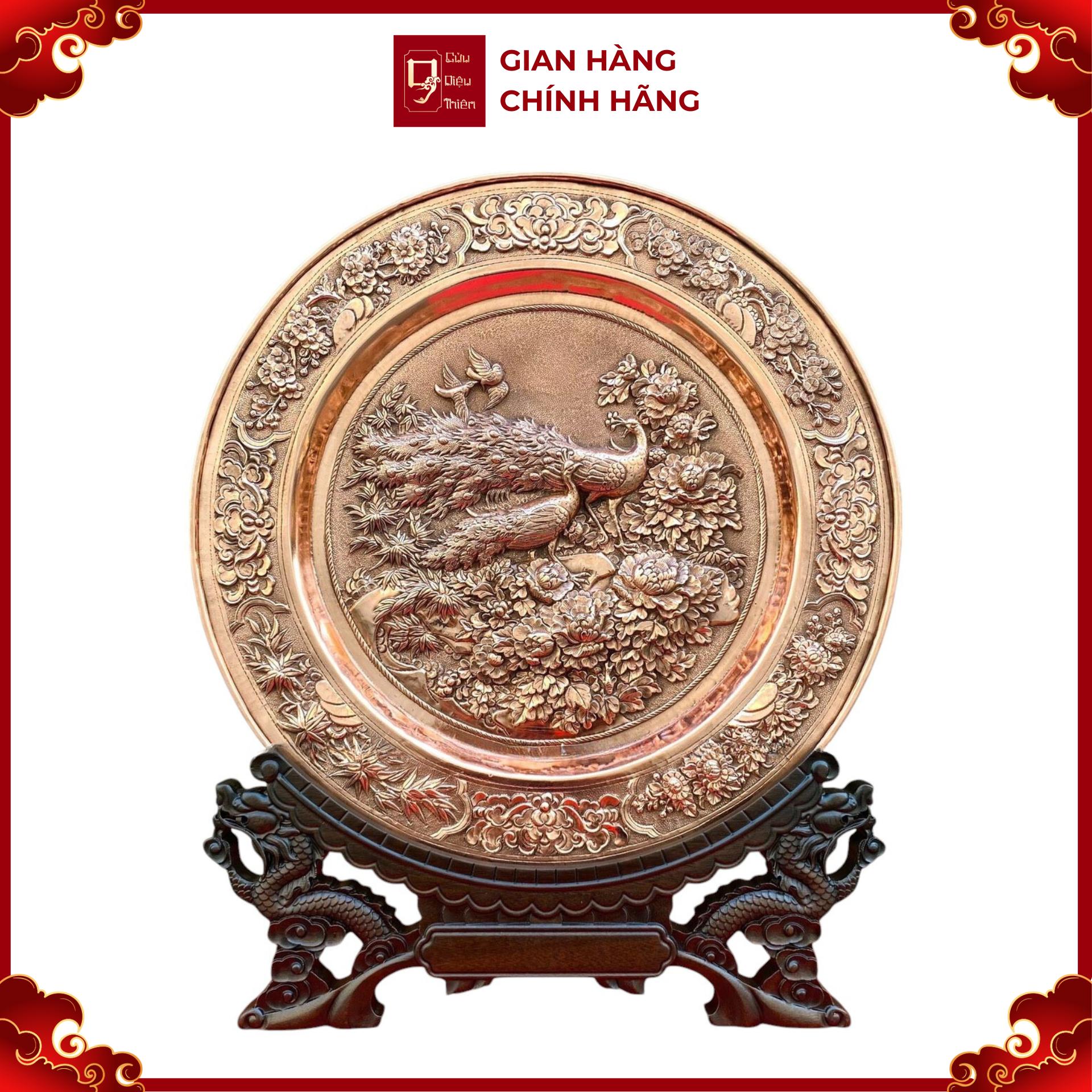 Tranh Đĩa Đồng Phu Thê Viên Mạn ( 35x41cm ) - Cửu Diệu Thiên - TD007