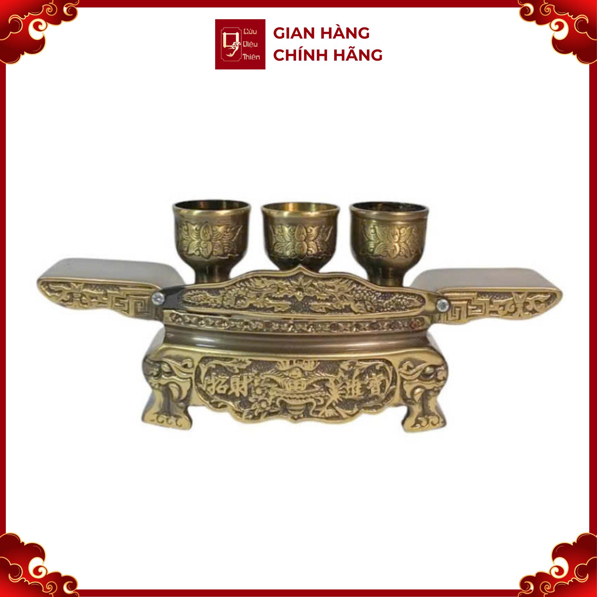Bộ Kỷ Ngai 3 Chén - Đồng Hun Giả Cổ - Cửu Diệu Thiên - KN002