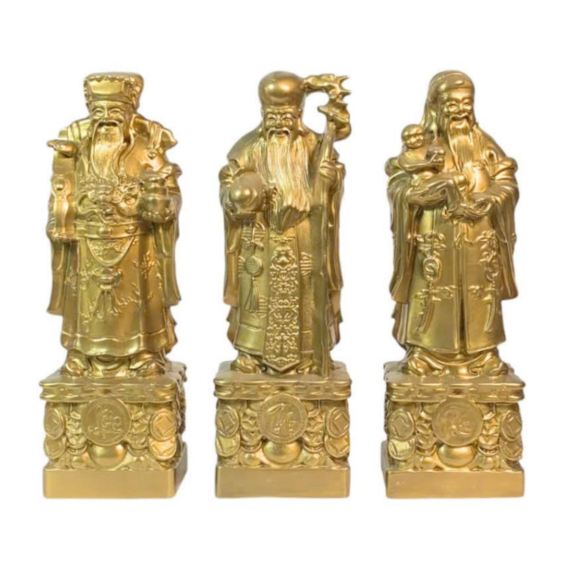 Tượng Tam Đa - Đồng Vàng Cao Cấp - Cửu Diệu Thiên - KS001