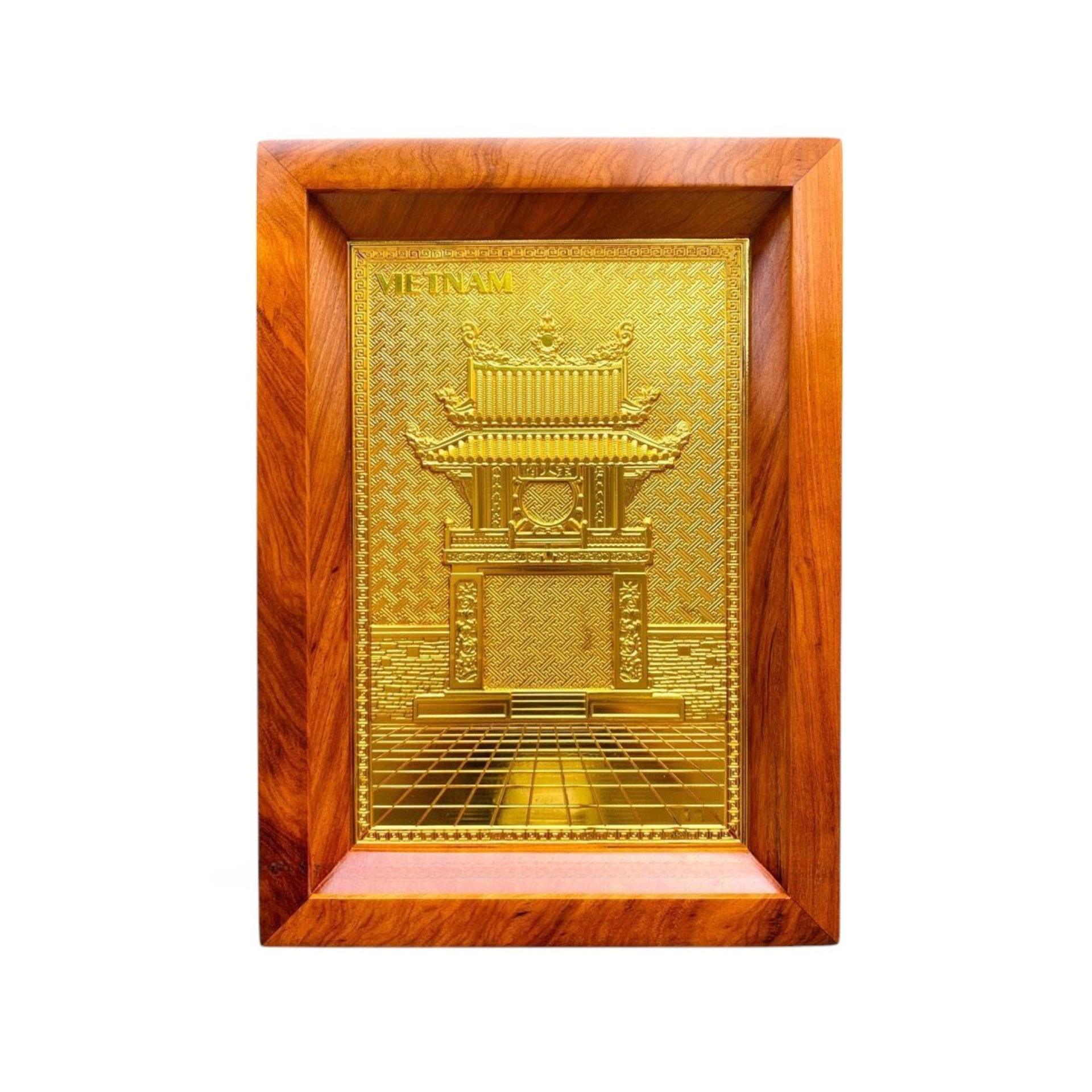 Tranh Đồng Khuê Văn Các , Mạ Vàng 24K ( 38x54cm ) - Cửu Diệu Thiên - THN260