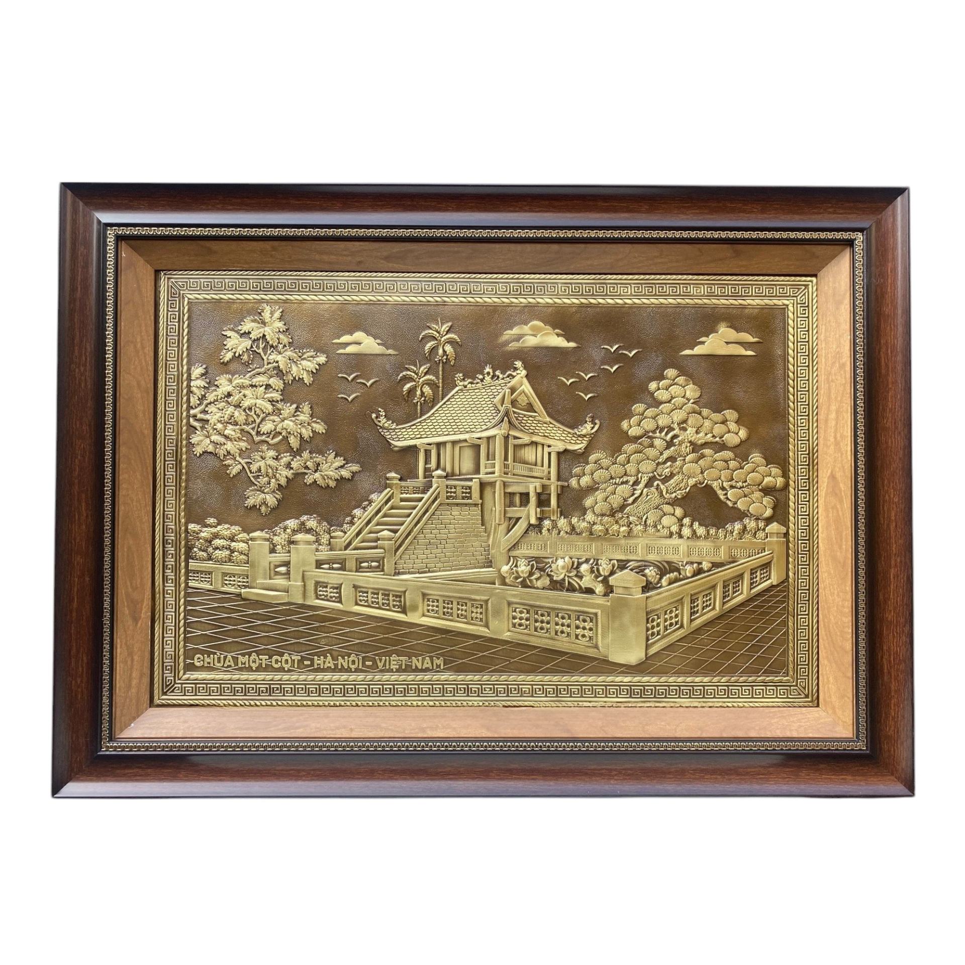 Tranh Đồng Chùa Một Cột, Giả Cổ ( 40x55cm ) - Cửu Diệu Thiên - MC020