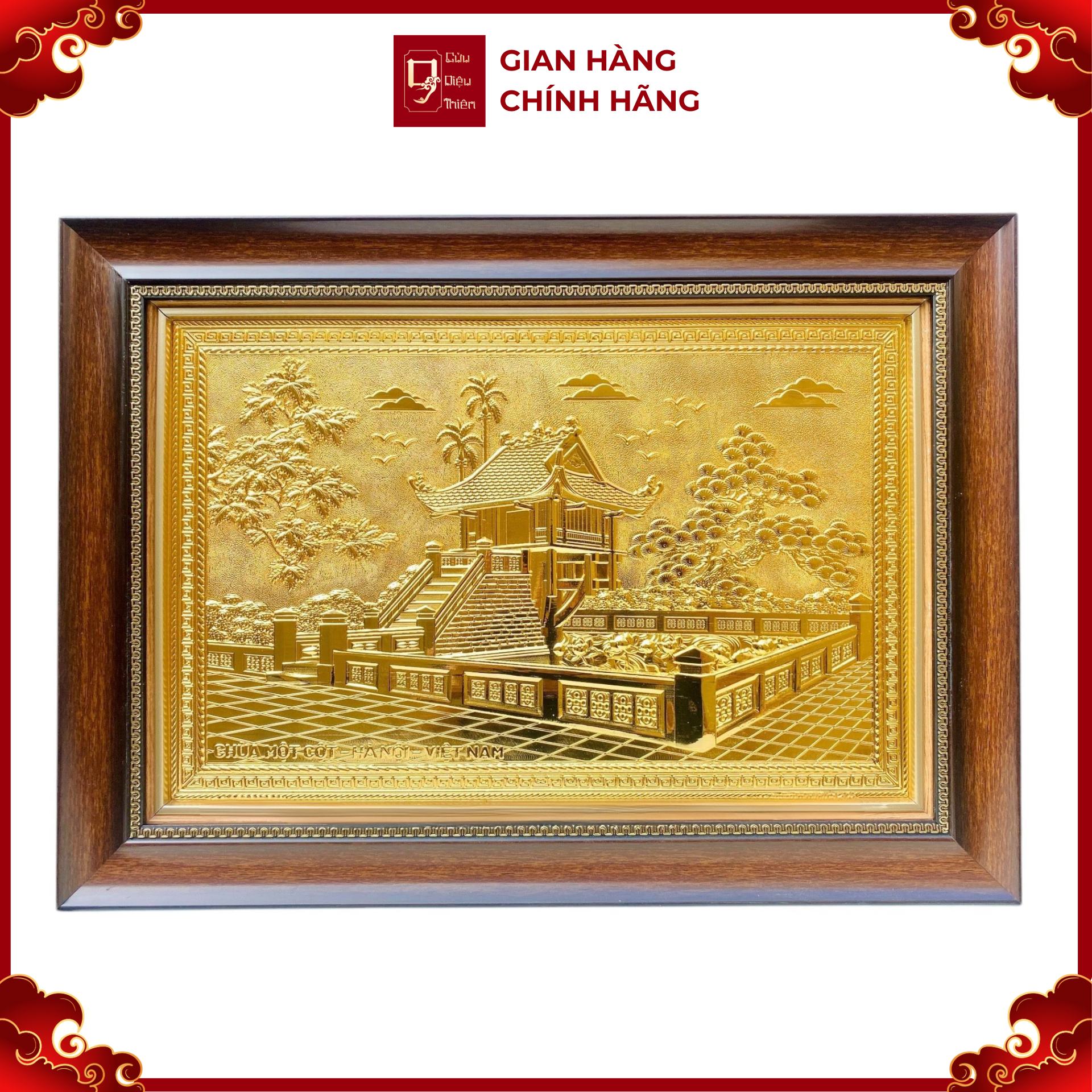 Tranh Đồng Chùa Một Cột, Mạ Vàng 24K ( 40x55cm ) - Cửu Diệu Thiên - MC024