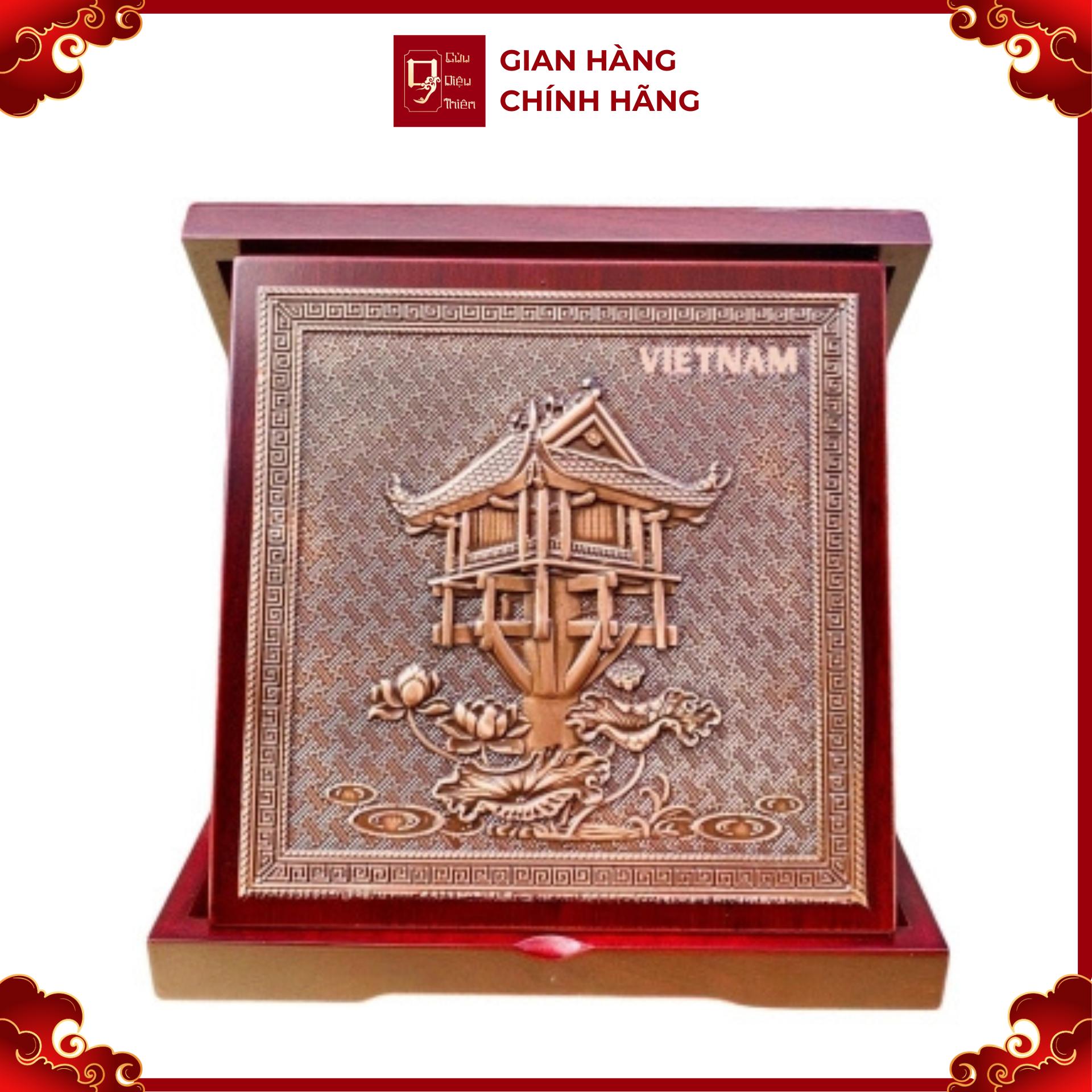 Tranh Đồng Chùa Một Cột ( 23x23cm ) - Cửu Diệu Thiên - TĐ006