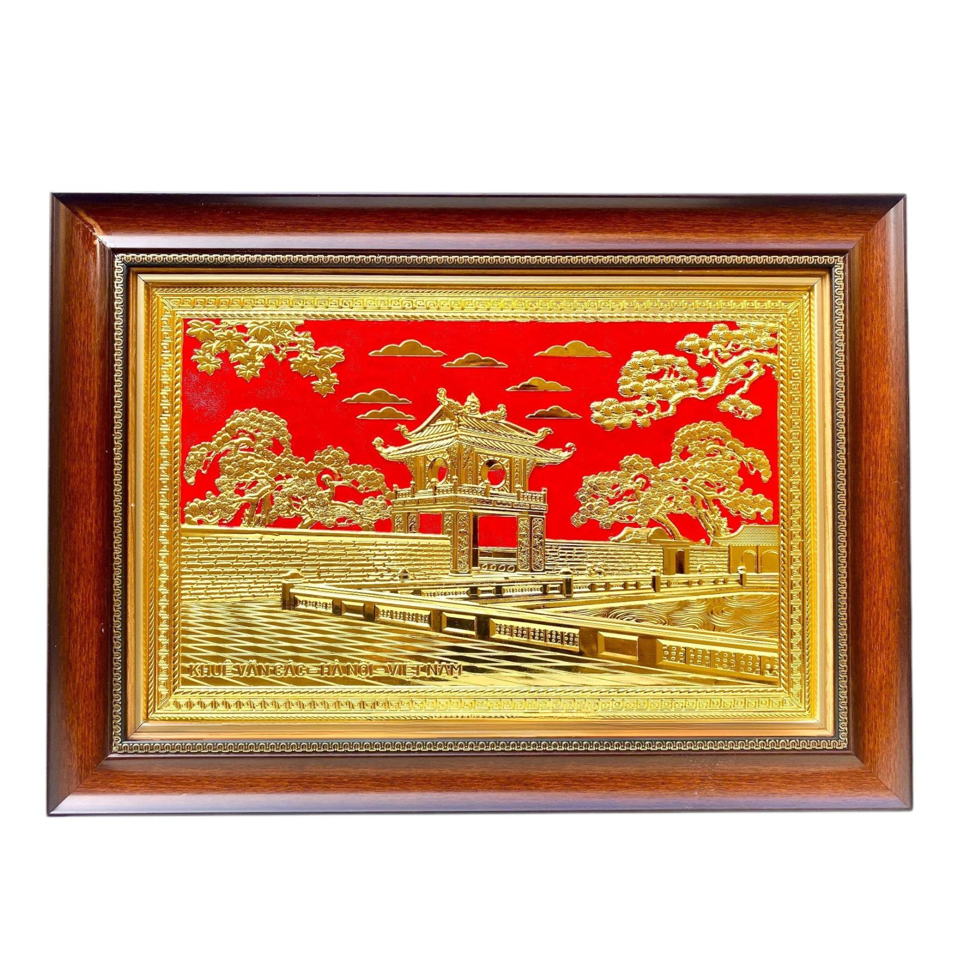 Tranh Đồng Khuê Văn Các , Dát Vàng ( 40x55cm ) - Cửu Diệu Thiên - THN267