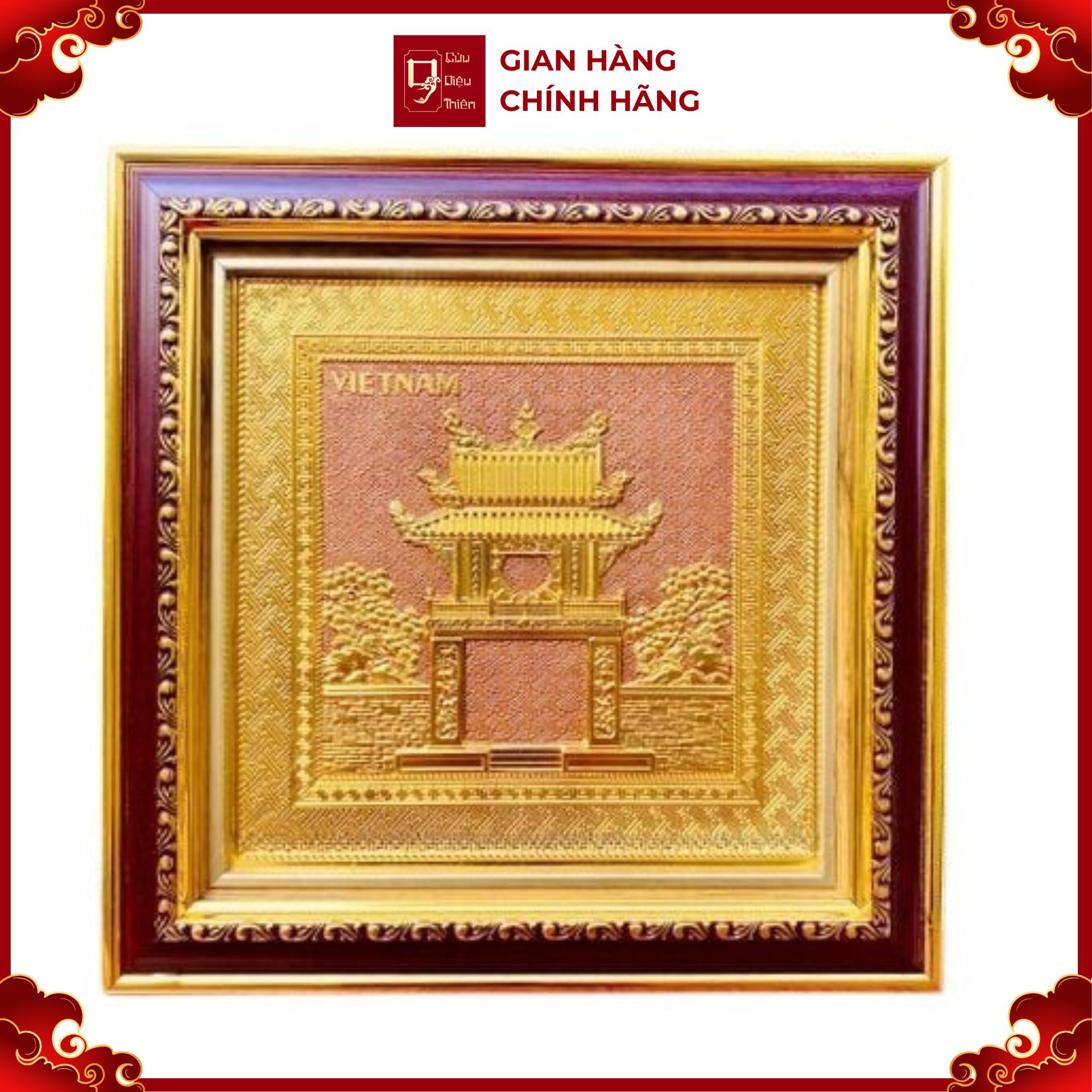 Tranh Đồng Khuê Văn Các , Mạ Vàng 24K ( 30x30cm ) - Cửu Diệu Thiên - THN262