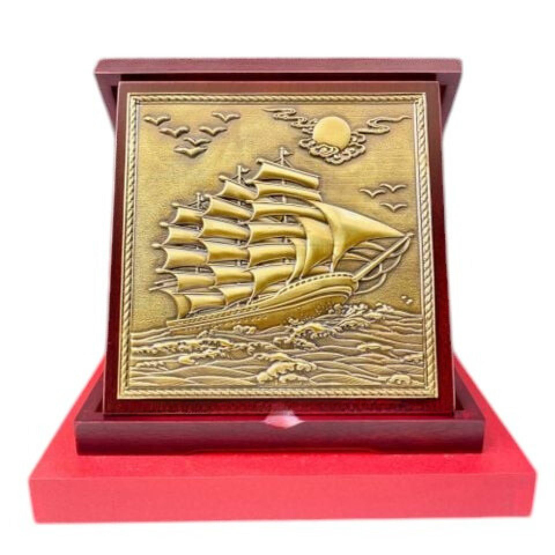 Tranh Đồng Thuận Buồm Xuôi Gió ( 23x23cm ) - Cửu Diệu Thiên - TB017