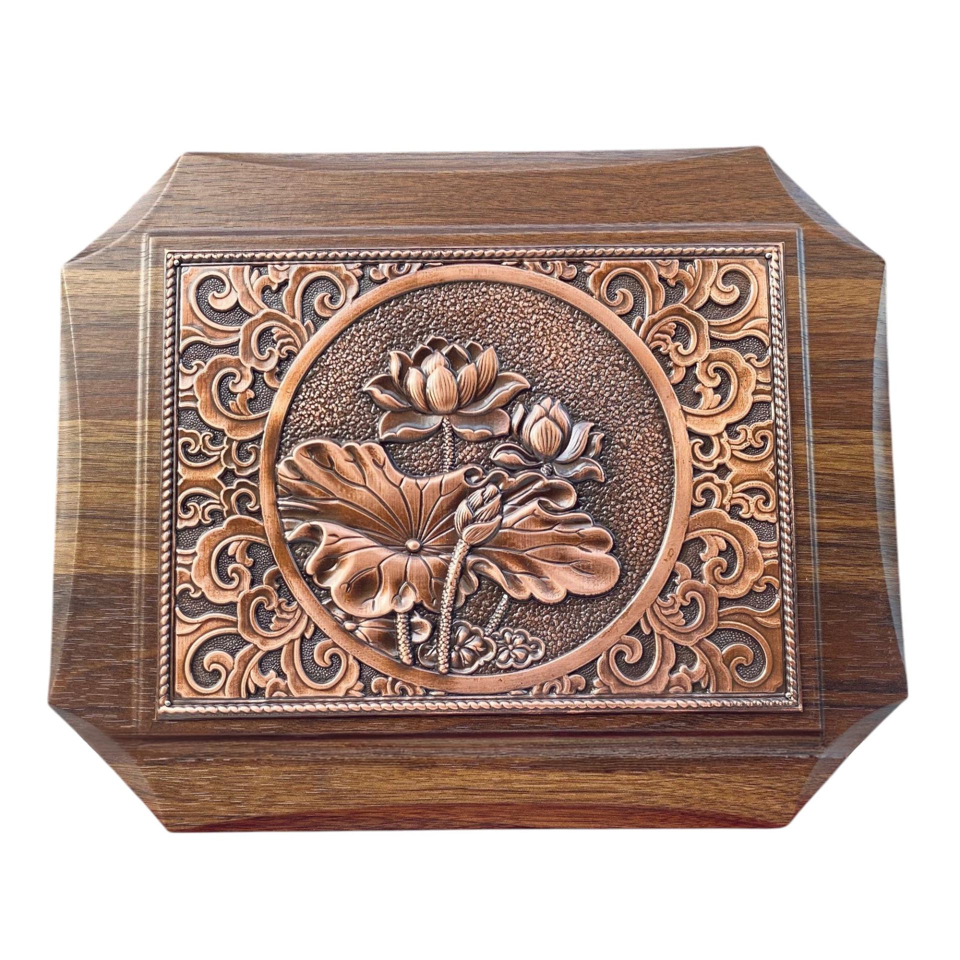 Tranh Đồng Hoa Sen ( 20x25cm ) - Cửu Diệu Thiên - SH029