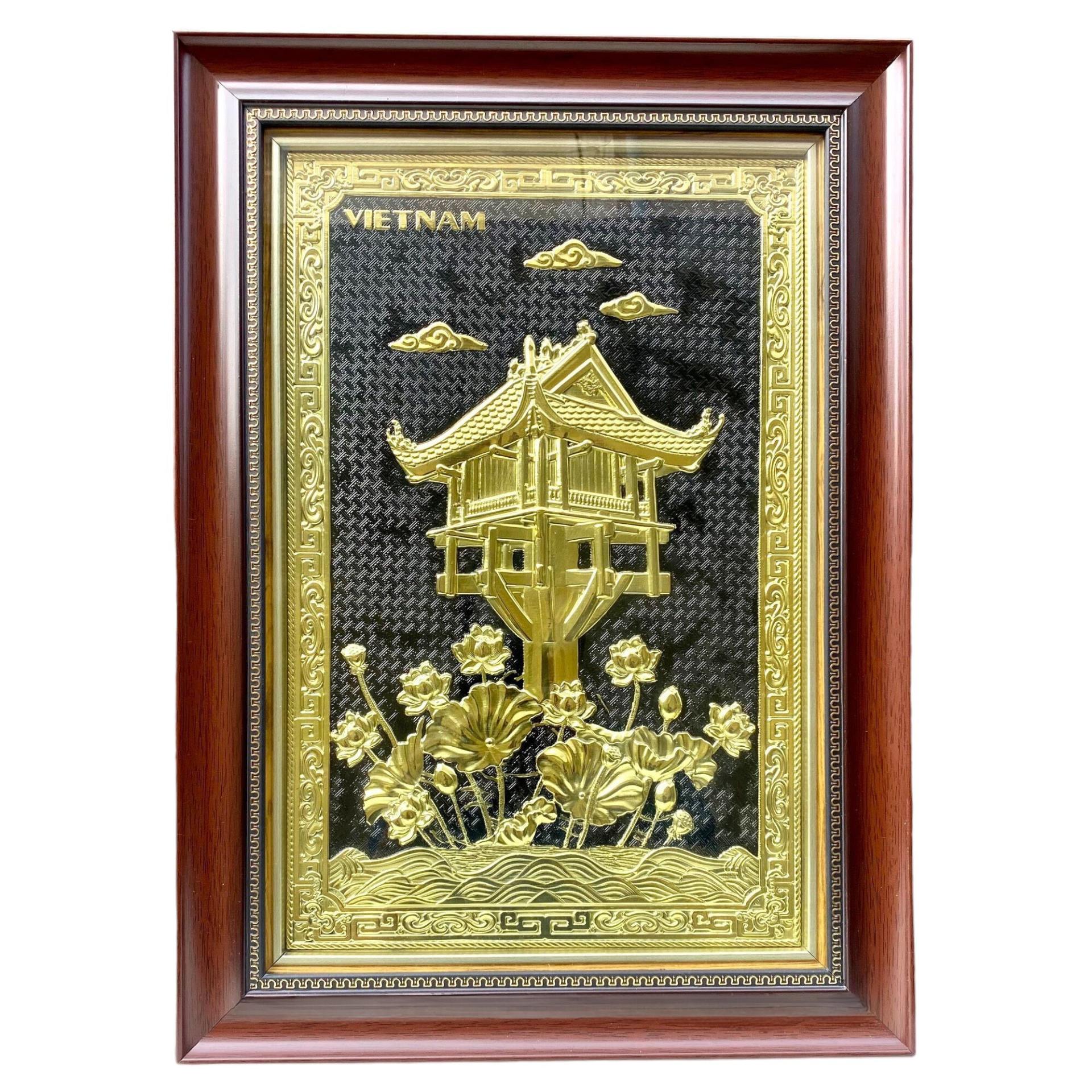 Tranh Đồng Chùa Một Cột ( 40x55cm ) - Cửu Diệu Thiên - MC0016