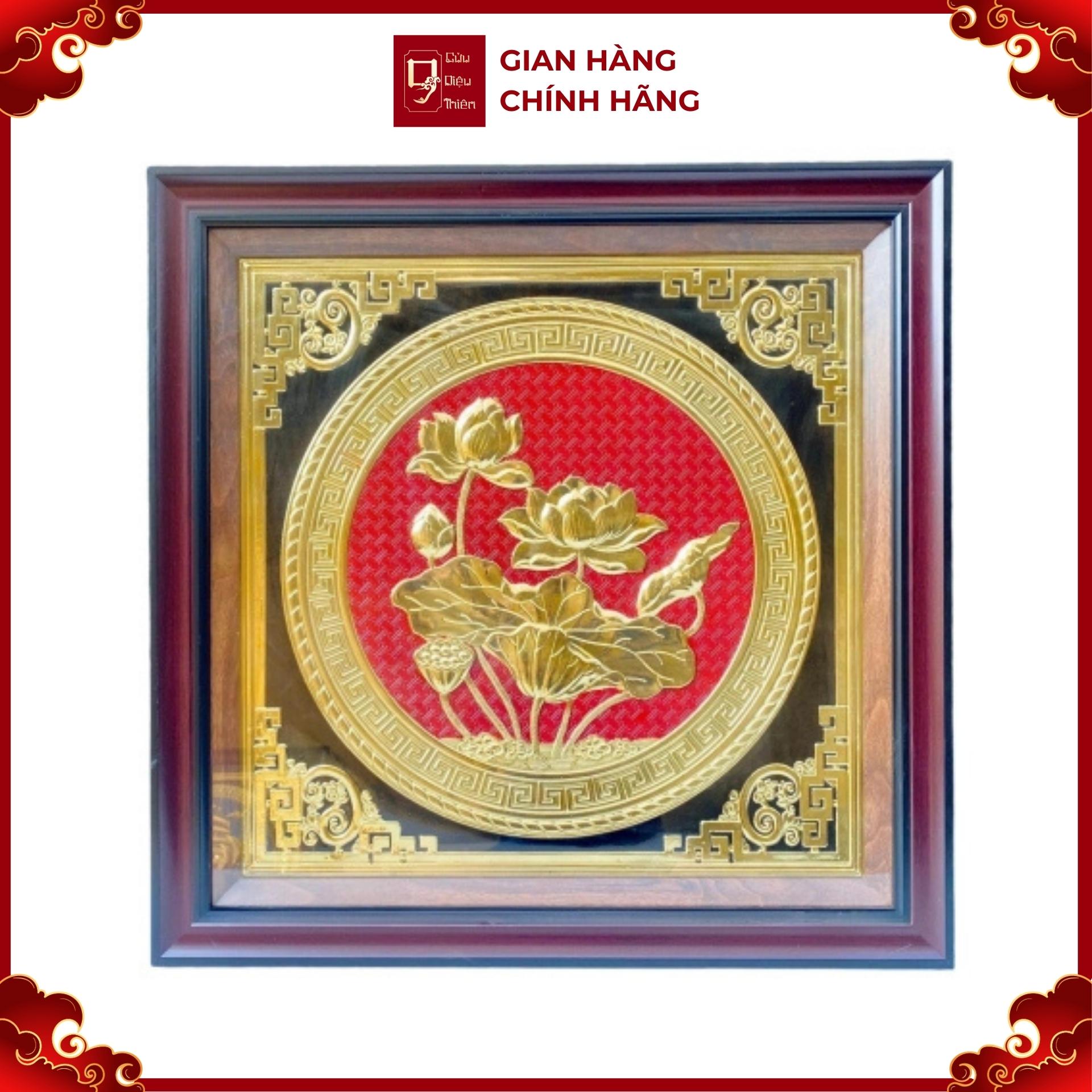 Tranh Đồng Hoa Sen ( 70x70cm ) - Cửu Diệu Thiên - ĐH004