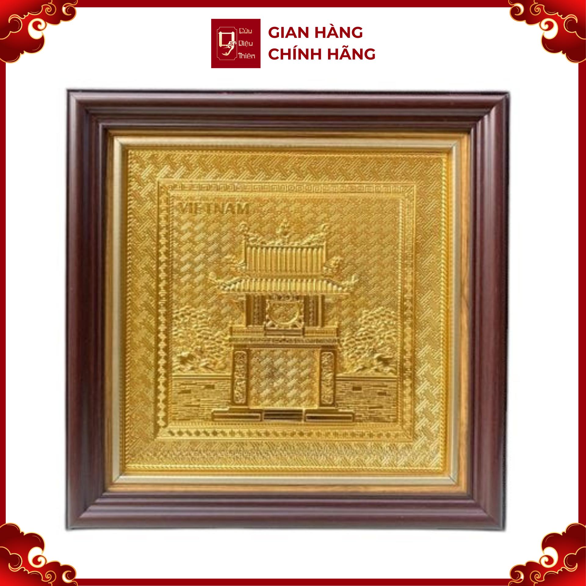 Tranh Đồng Khuê Văn Các , Mạ Vàng 24K ( 30x30cm ) - Cửu Diệu Thiên - THN263