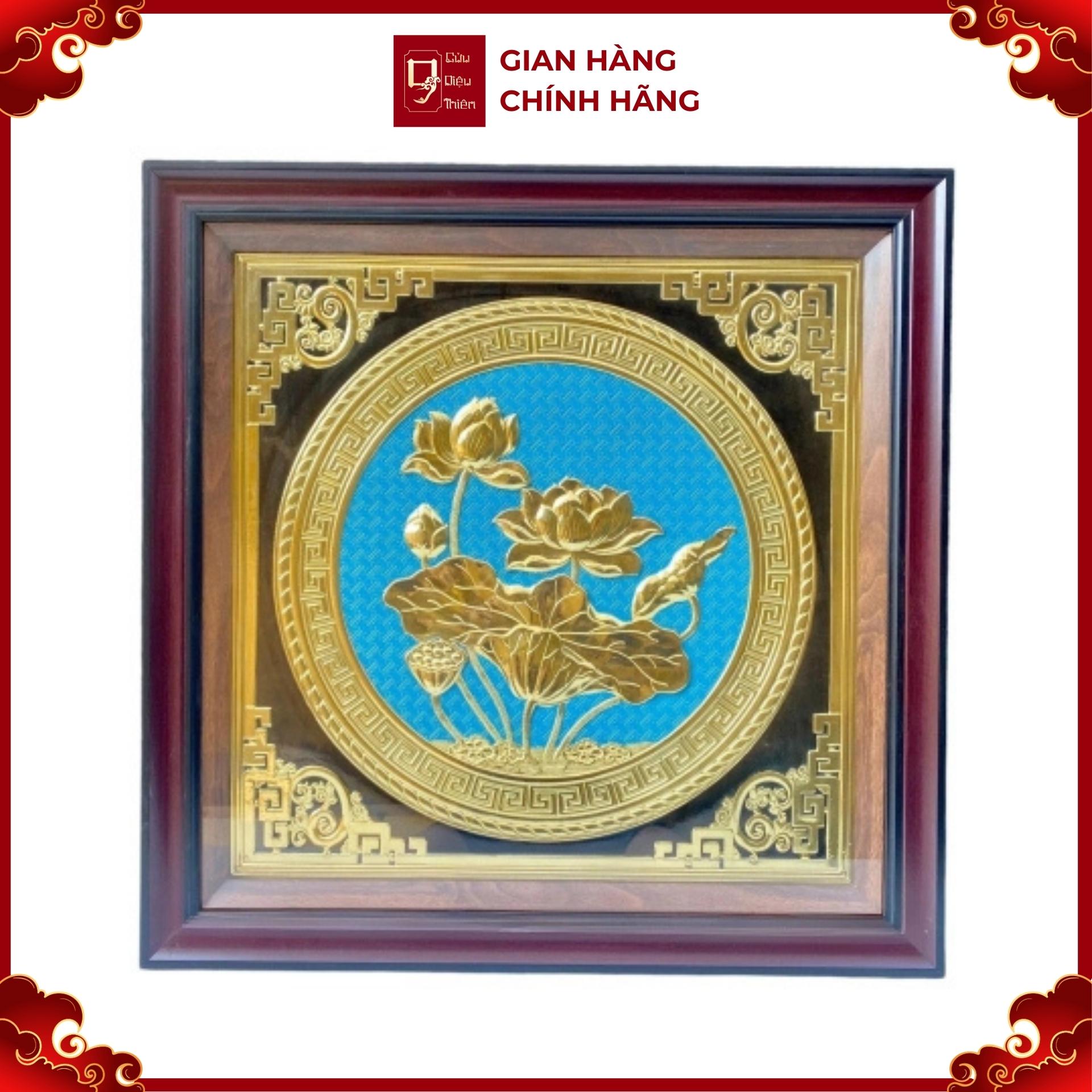 Tranh Đồng Hoa Sen ( 70x70cm ) - Cửu Diệu Thiên - ĐH003