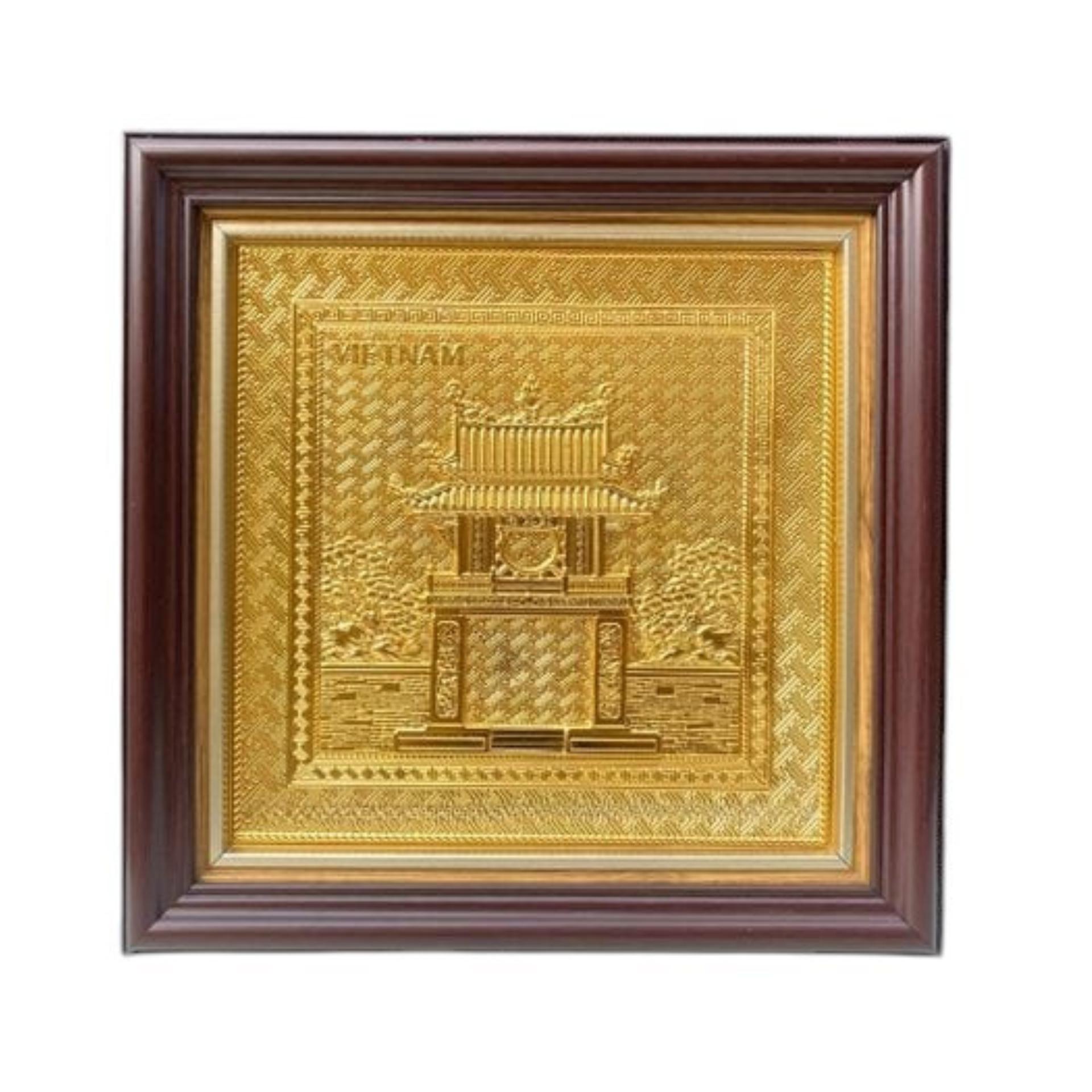 Tranh Đồng Khuê Văn Các , Mạ Vàng 24K ( 30x30cm ) - Cửu Diệu Thiên - THN263