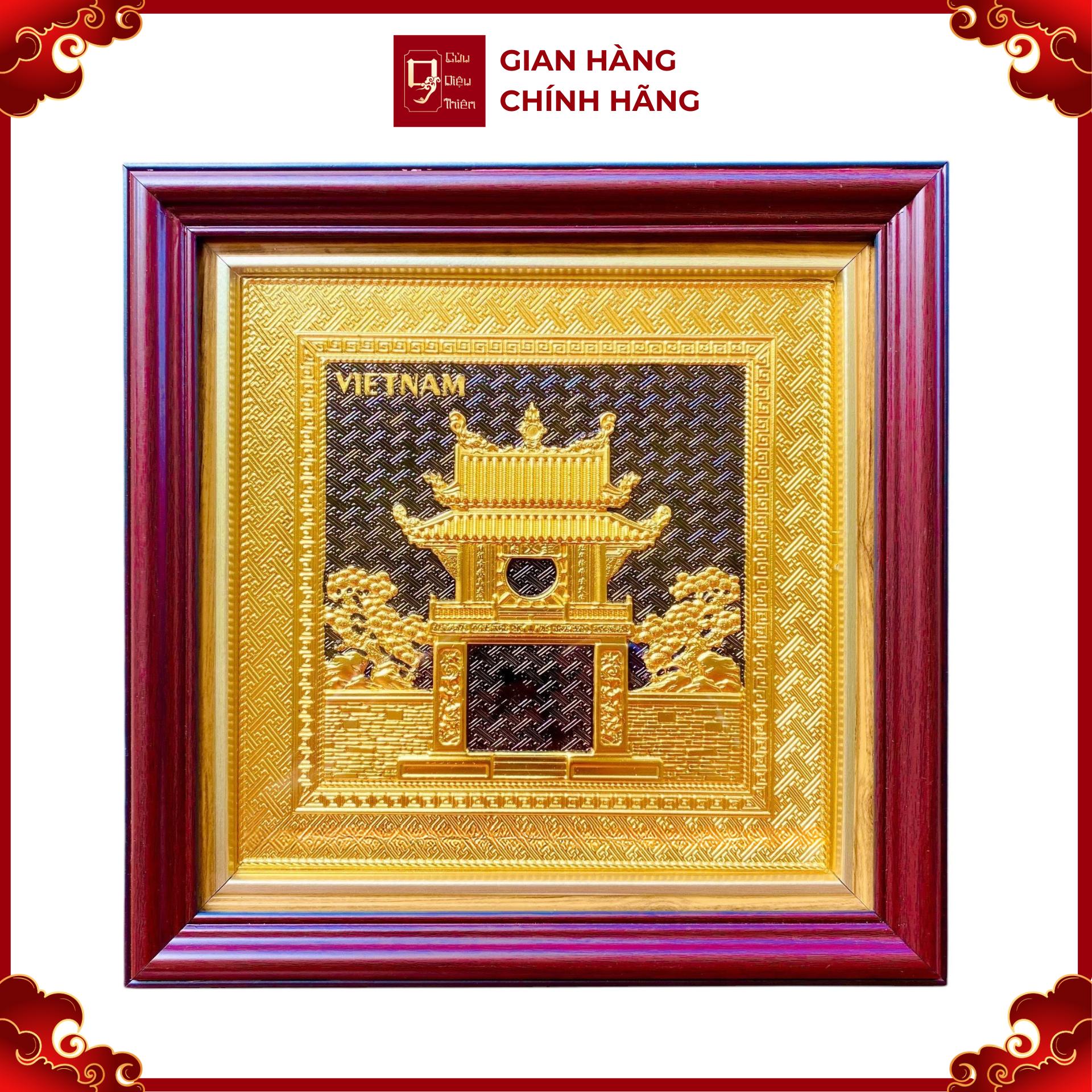 Tranh Đồng Khuê Văn Các , Mạ Vàng 24K ( 30x30cm ) - Cửu Diệu Thiên - THN263