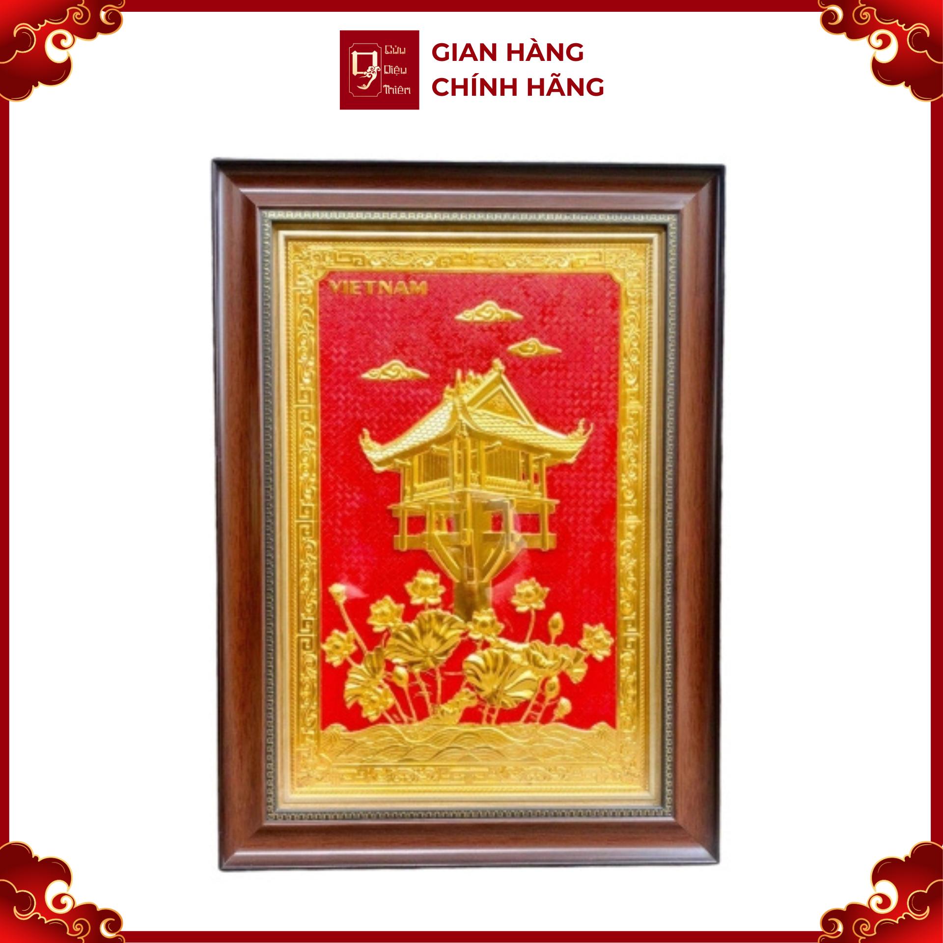 Tranh Đồng Chùa Một Cột Dát Vàng ( 40x55cm ) - Cửu Diệu Thiên - MC0015