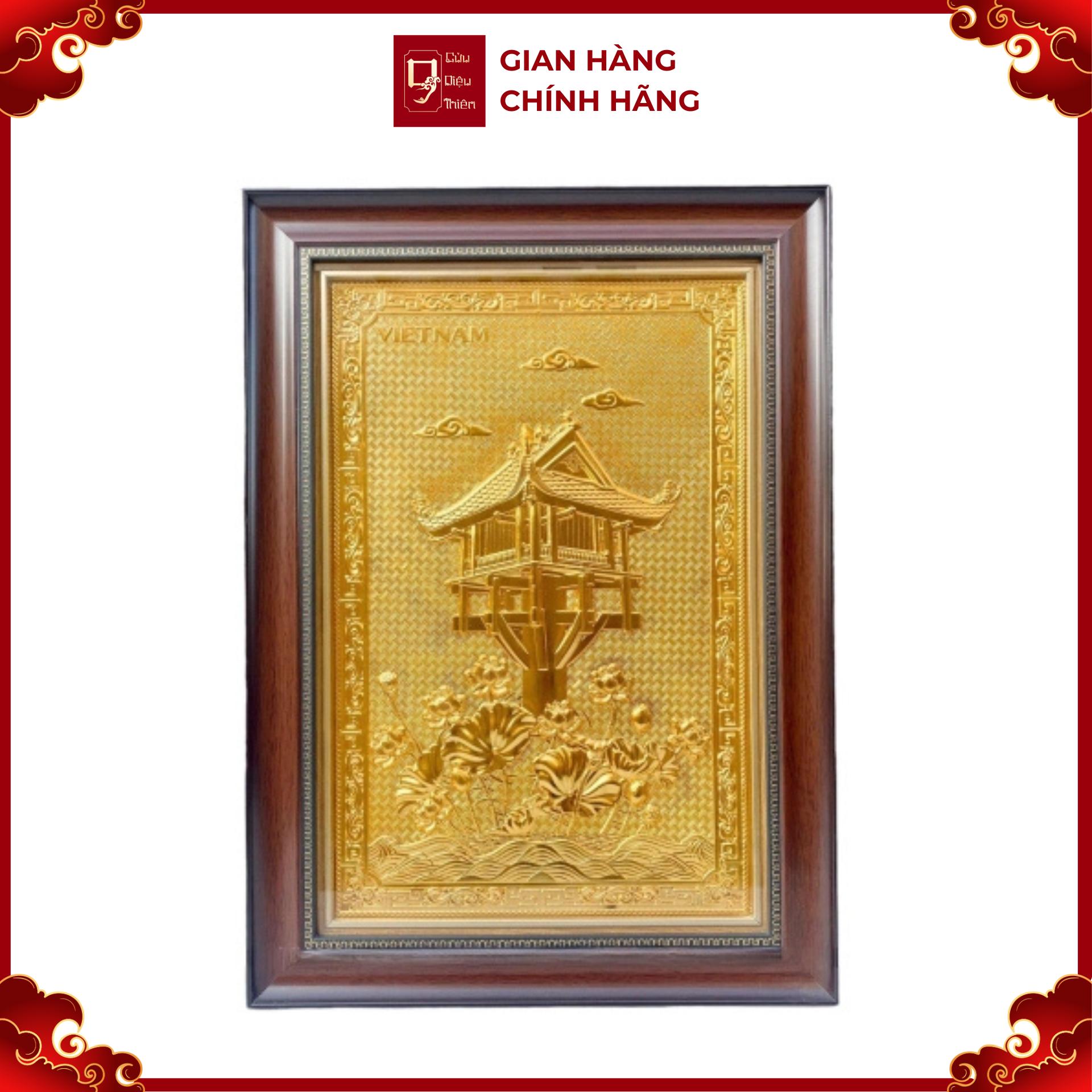 Tranh Đồng Chùa Một Cột , Dát Vàng ( 38x54cm ) - Cửu Diệu Thiên - MC0018