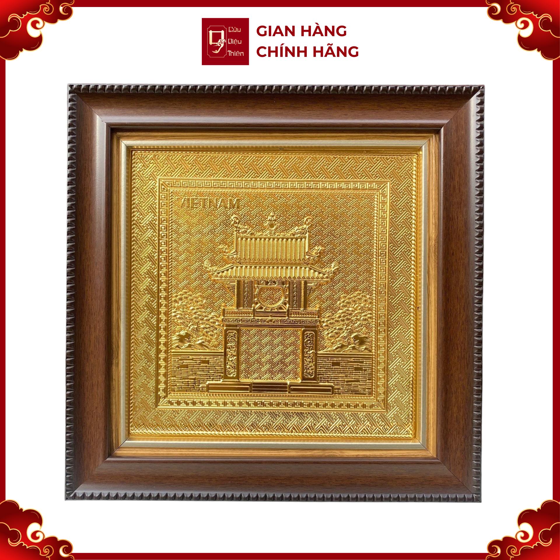 Tranh Đồng Khuê Văn Các , Mạ Vàng 24K ( 30x30cm ) - Cửu Diệu Thiên - THN264