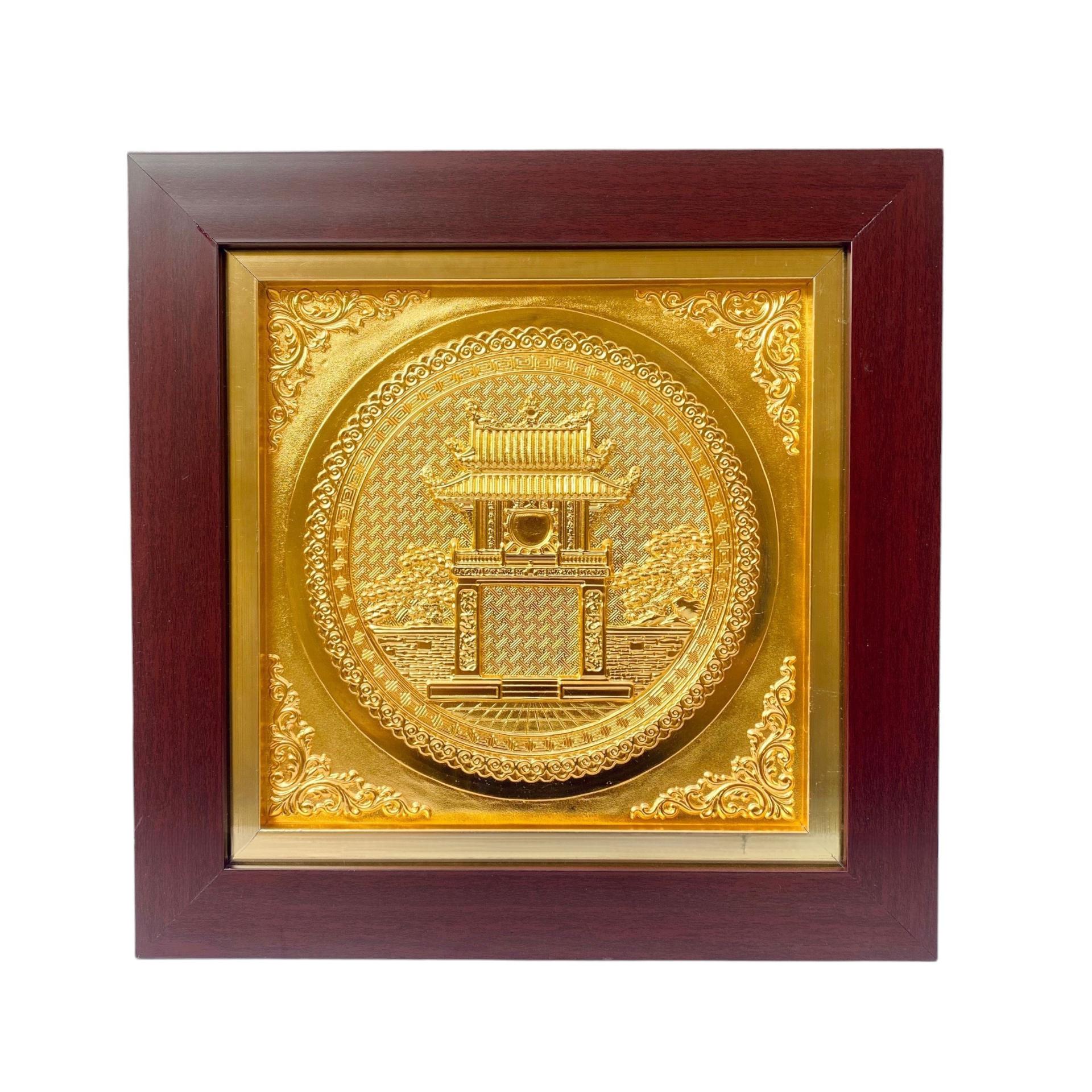 Tranh Đồng Khuê Văn Các , Mạ Vàng 24K ( 42x42cm ) - Cửu Diệu Thiên - THN265