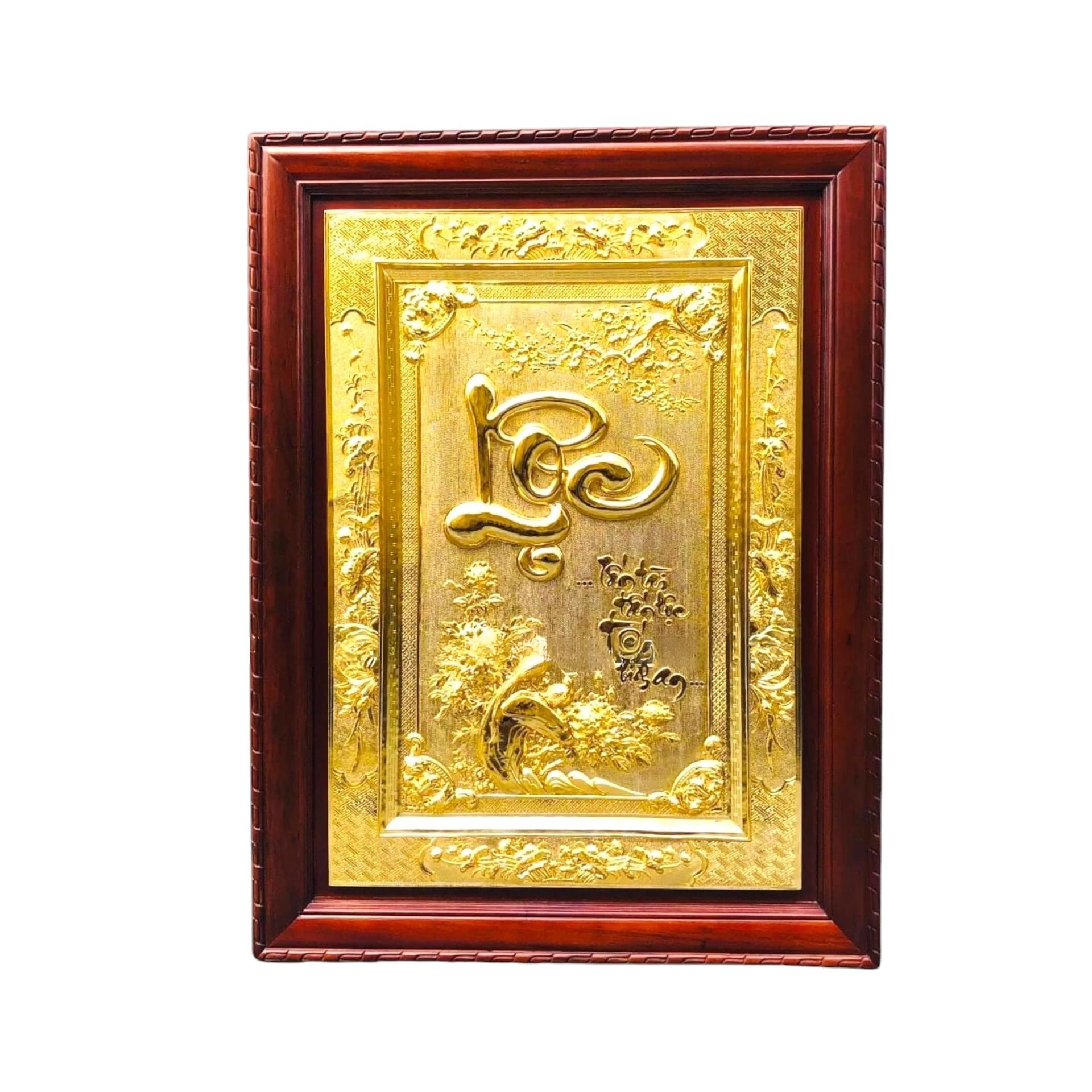 Tranh Đồng Chữ Lộc , Mạ Vàng 24K ( 88x128cm ) - Cửu Diệu Thiên - THN177