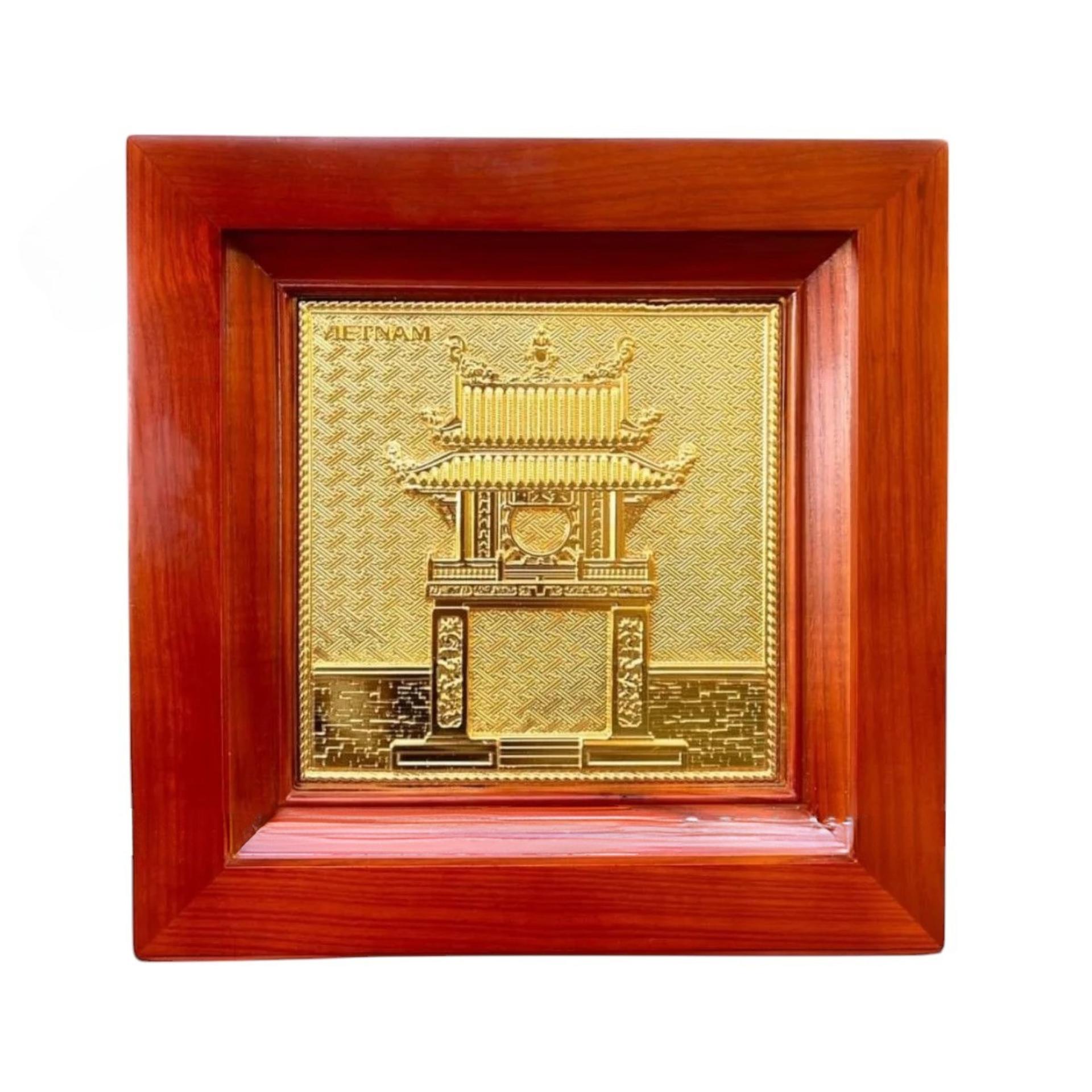 Tranh Đồng Khuê Văn Các , Mạ Vàng 24K ( 28x28cm ) - Cửu Diệu Thiên - THN266