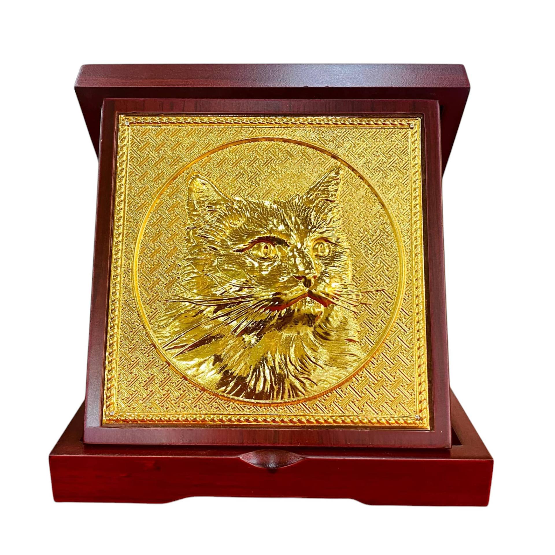 Tranh Đồng Linh Vật Năm Quý Mão , Mạ Vàng 24K ( 16,5x16,5cm ) - Cửu Diệu Thiên - ML001