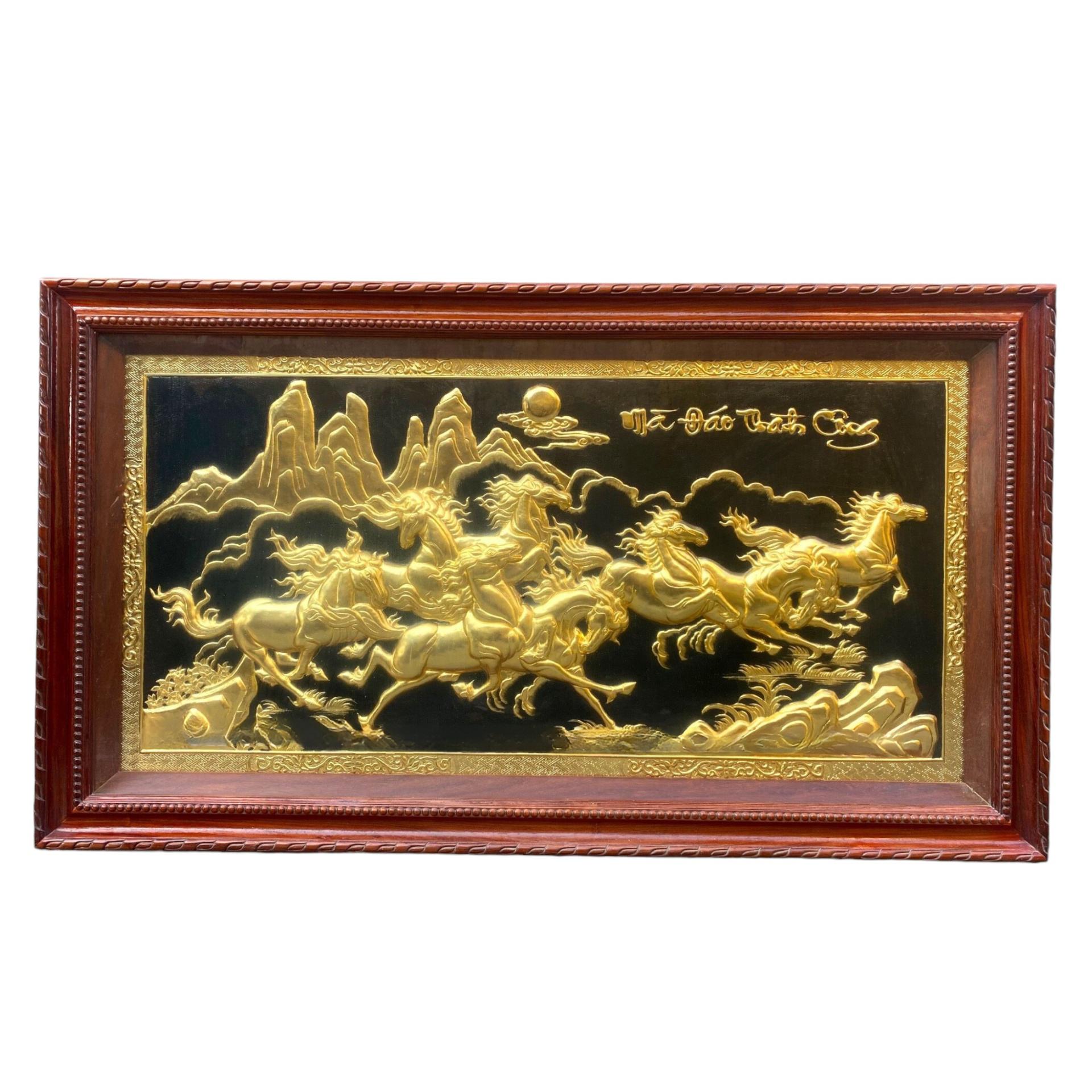 Tranh Đồng Mã Đáo Thành Công , Mạ Vàng 24K ( 88x155cm ) - Cửu Diệu Thiên - MD0016
