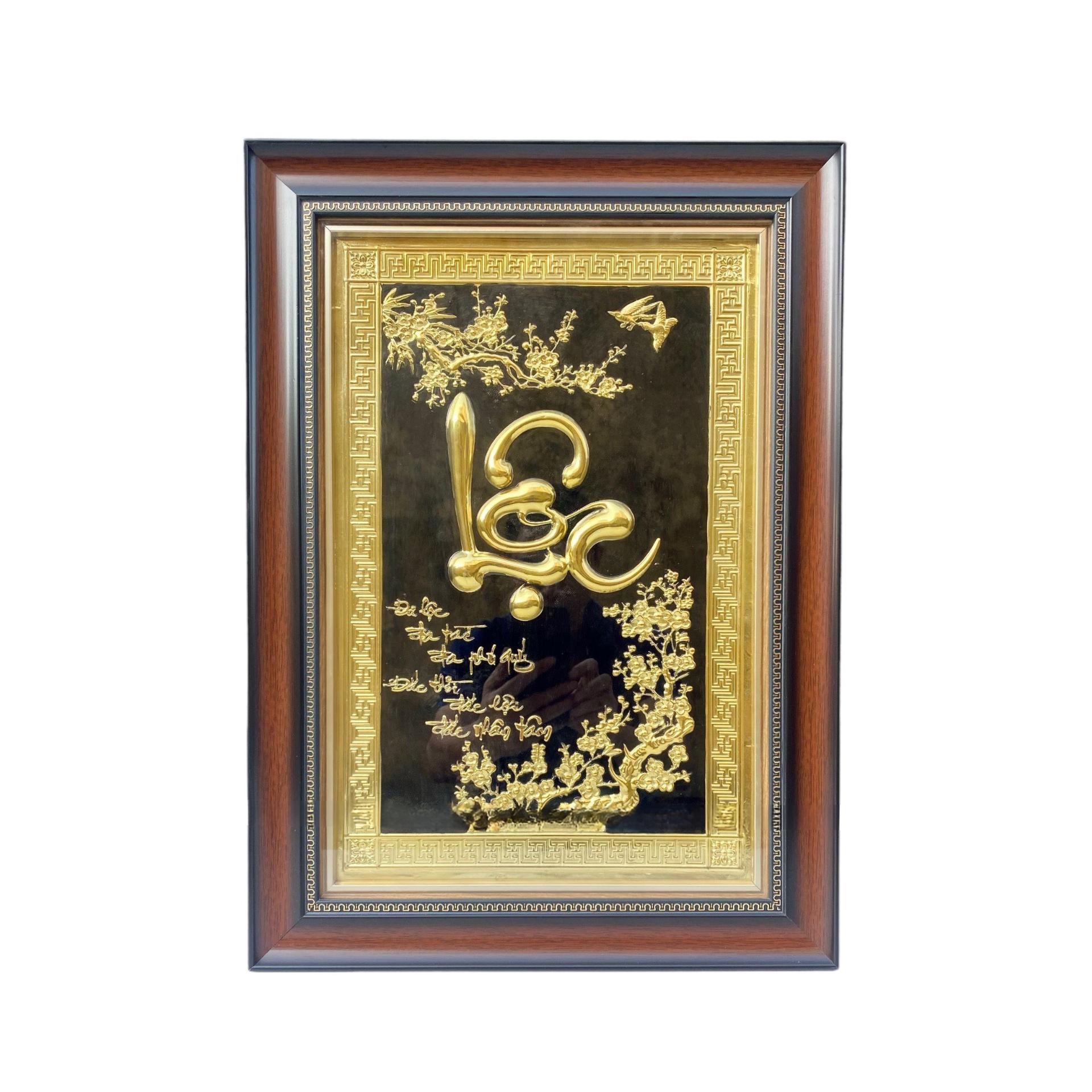 Tranh Đồng Chữ Lộc ( 38x54cm ) - Cửu Diệu Thiên - THN179