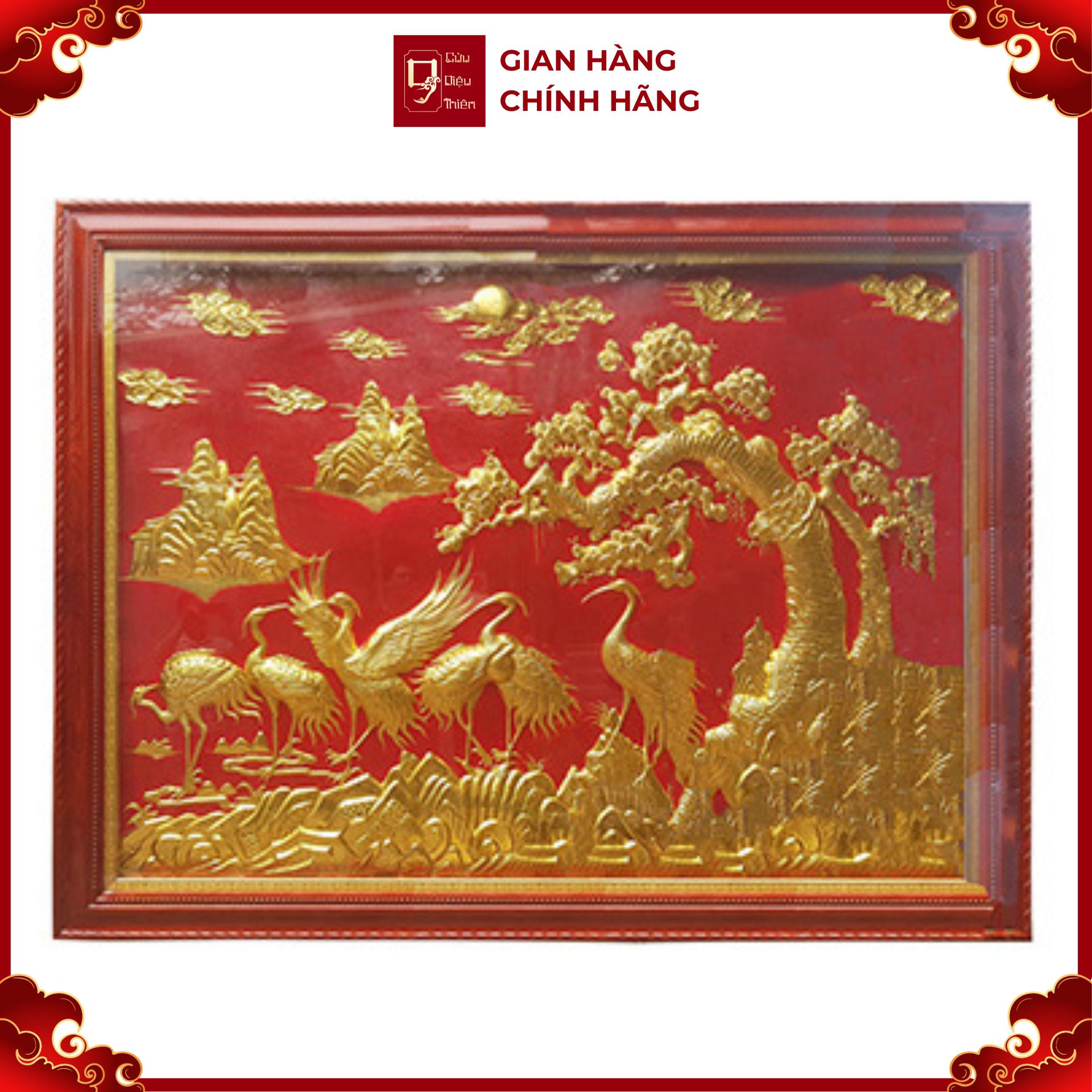 Tranh Tùng Hạc - Đồ Đồng Cao Cấp - Cửu Diệu Thiên - THN033