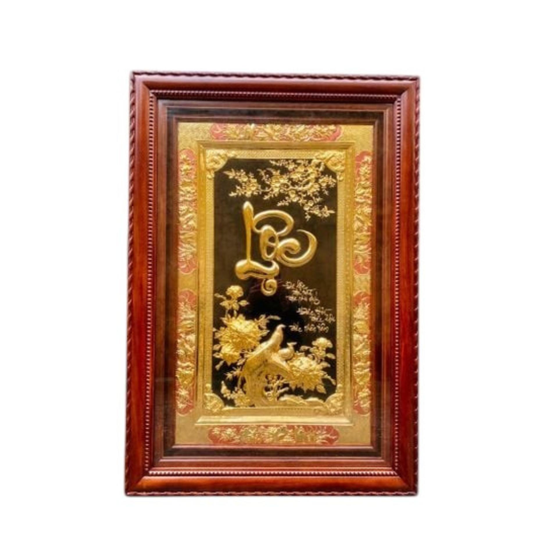 Tranh Đồng Chữ Lộc , Mạ Vàng 24K ( 128x88cm ) - Cửu Diệu Thiên - THN181