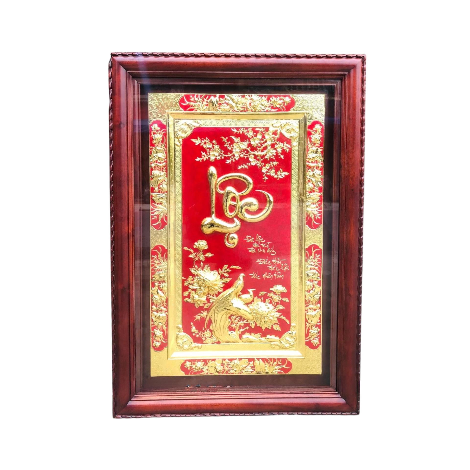 Tranh Đồng Chữ Lộc , Mạ Vàng 24K ( 128x88cm ) - Cửu Diệu Thiên - THN182
