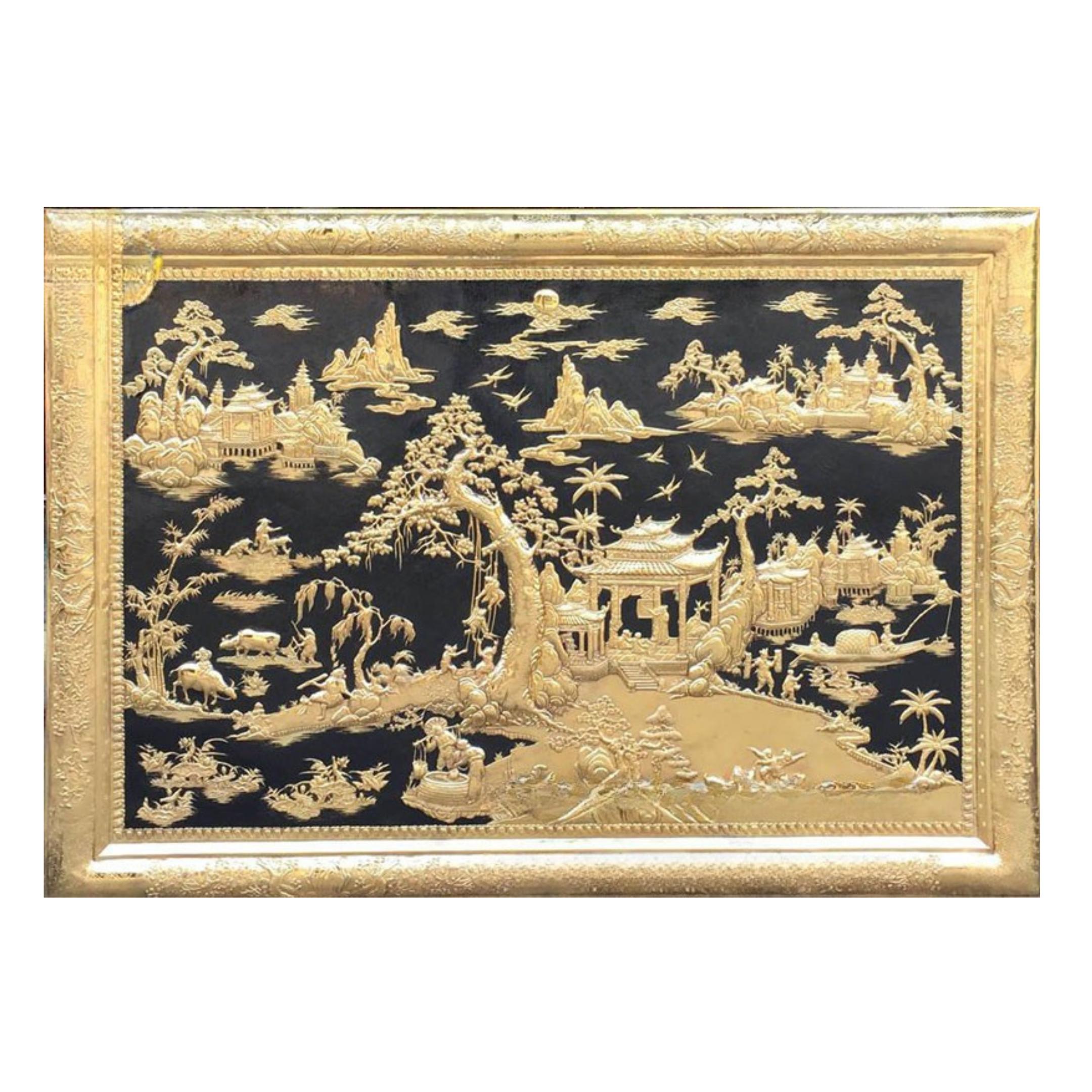 Tranh Đồng Quê - Đồ Đồng Cao Cấp - Cửu Diệu Thiên - THN399